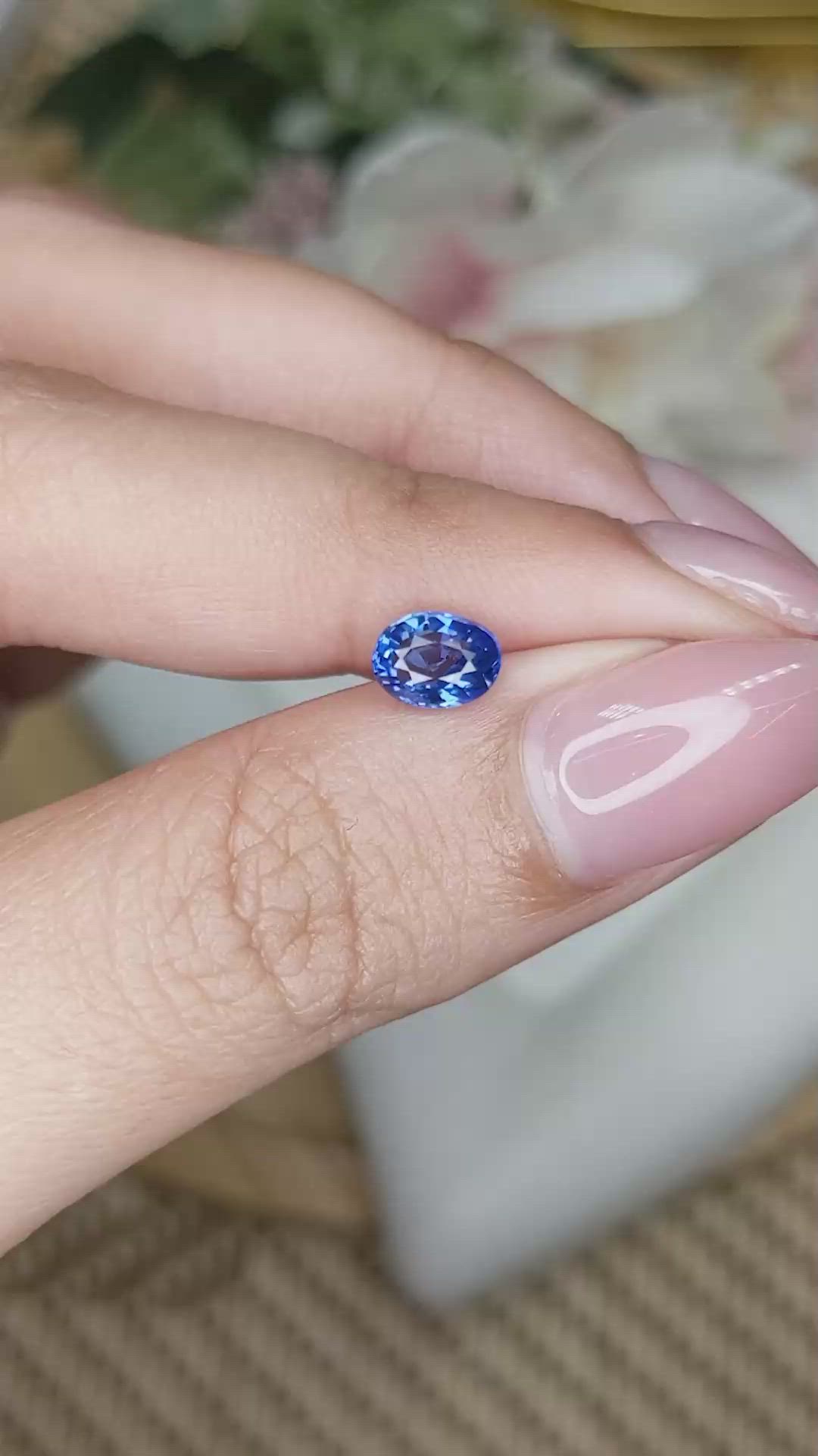 1.01 Ct. Blue Sapphire from Ceylon (Sri Lanka) Size Video