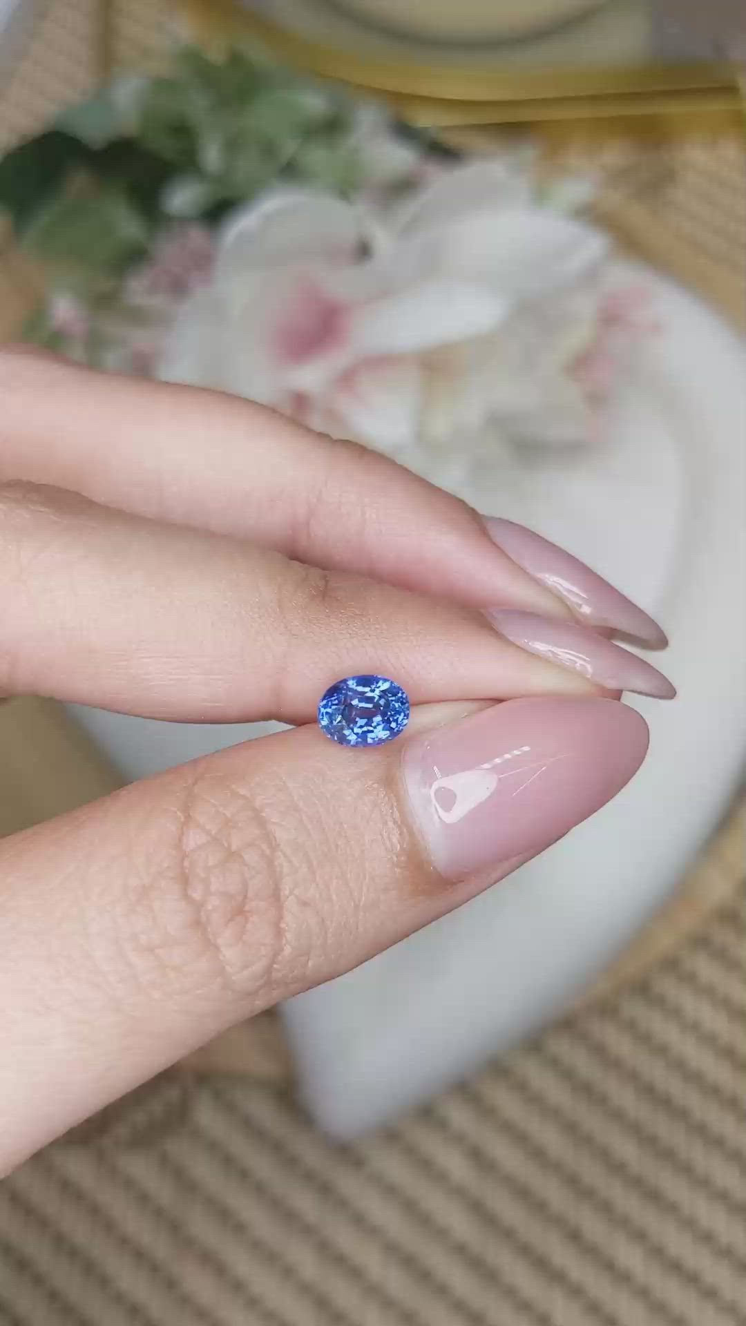 1.04 Ct. Blue Sapphire from Ceylon (Sri Lanka) Size Video
