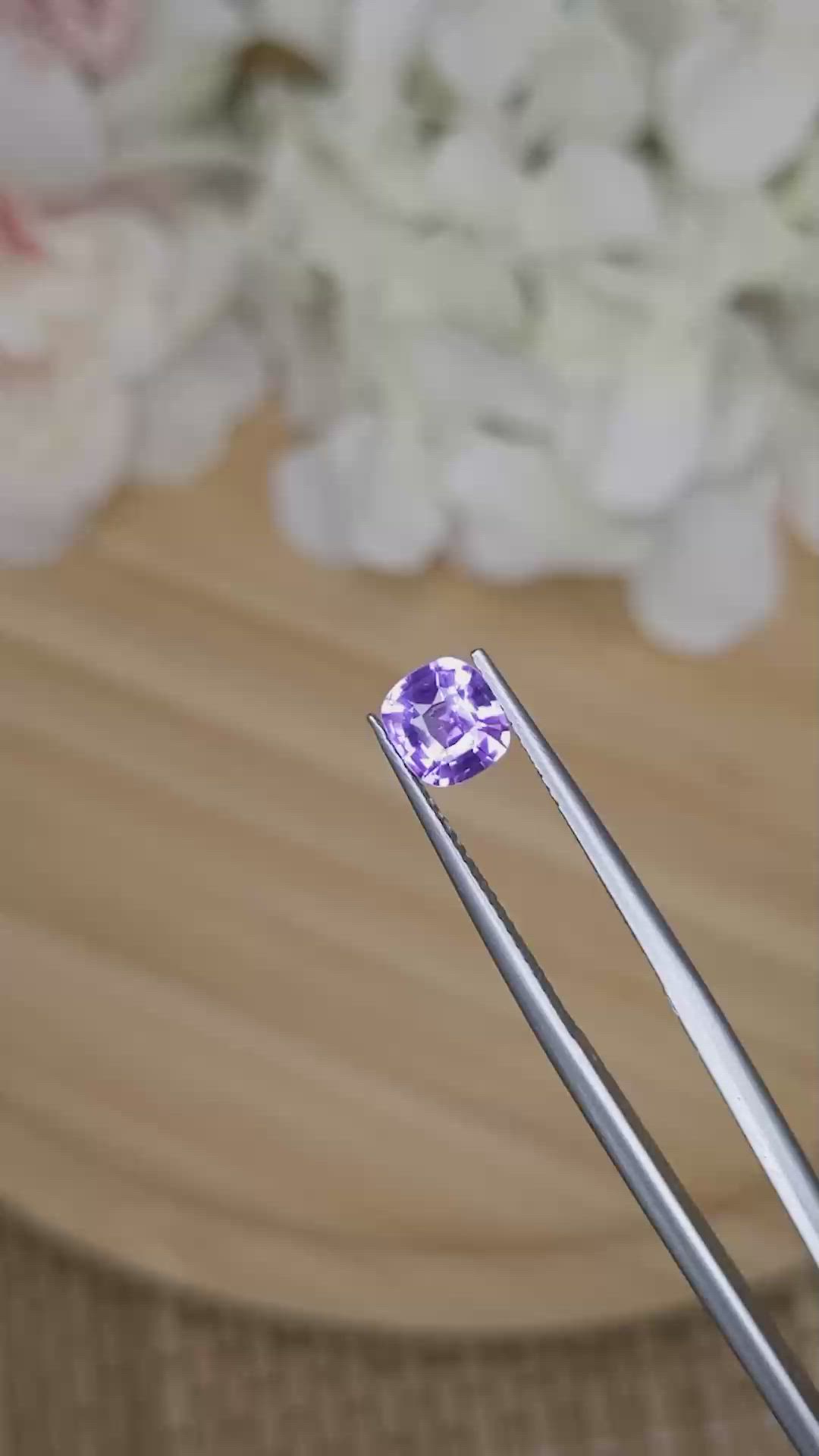 1.13 Ct. Purple Sapphire from Ceylon (Sri Lanka) Size Video
