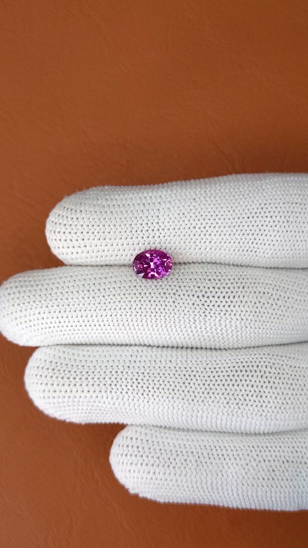 1.41 Ct. Purplish Pink Sapphire from Ceylon (Sri Lanka) Size Video