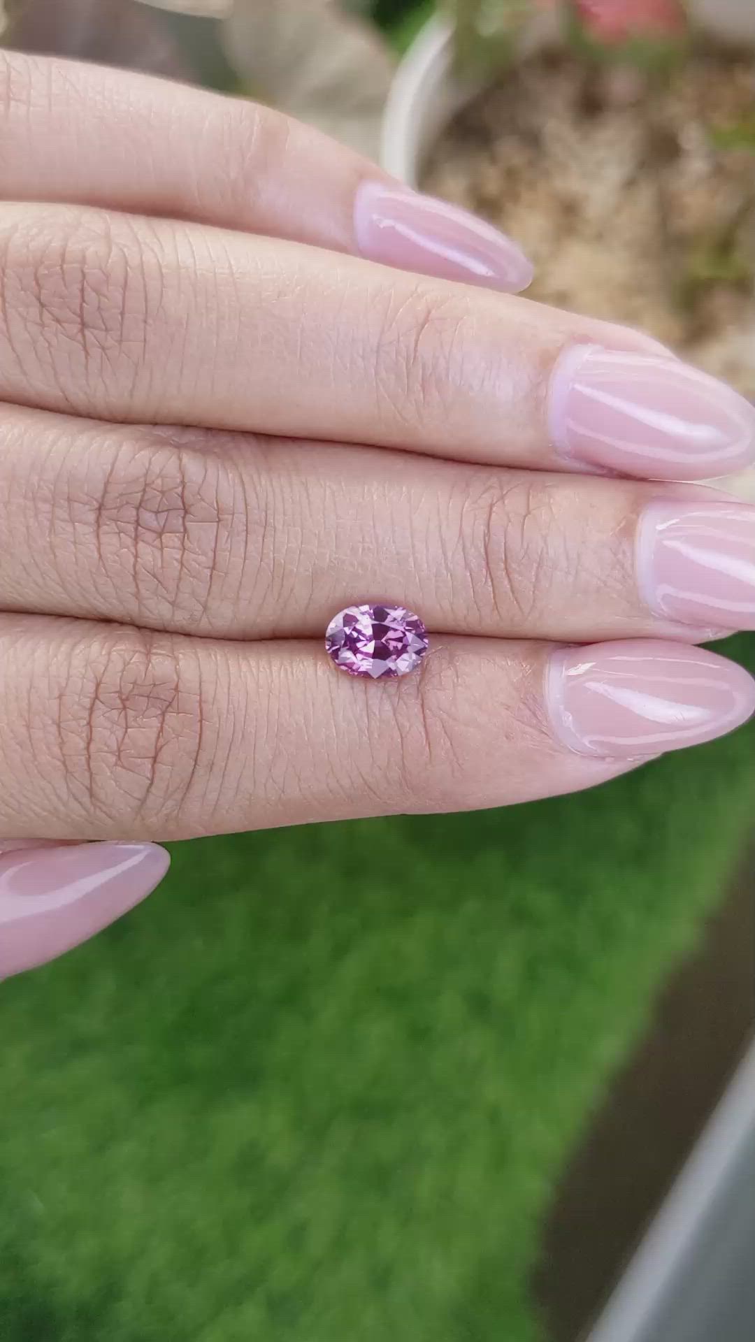 1.41 Ct. Purplish Pink Sapphire from Ceylon (Sri Lanka) Size Video