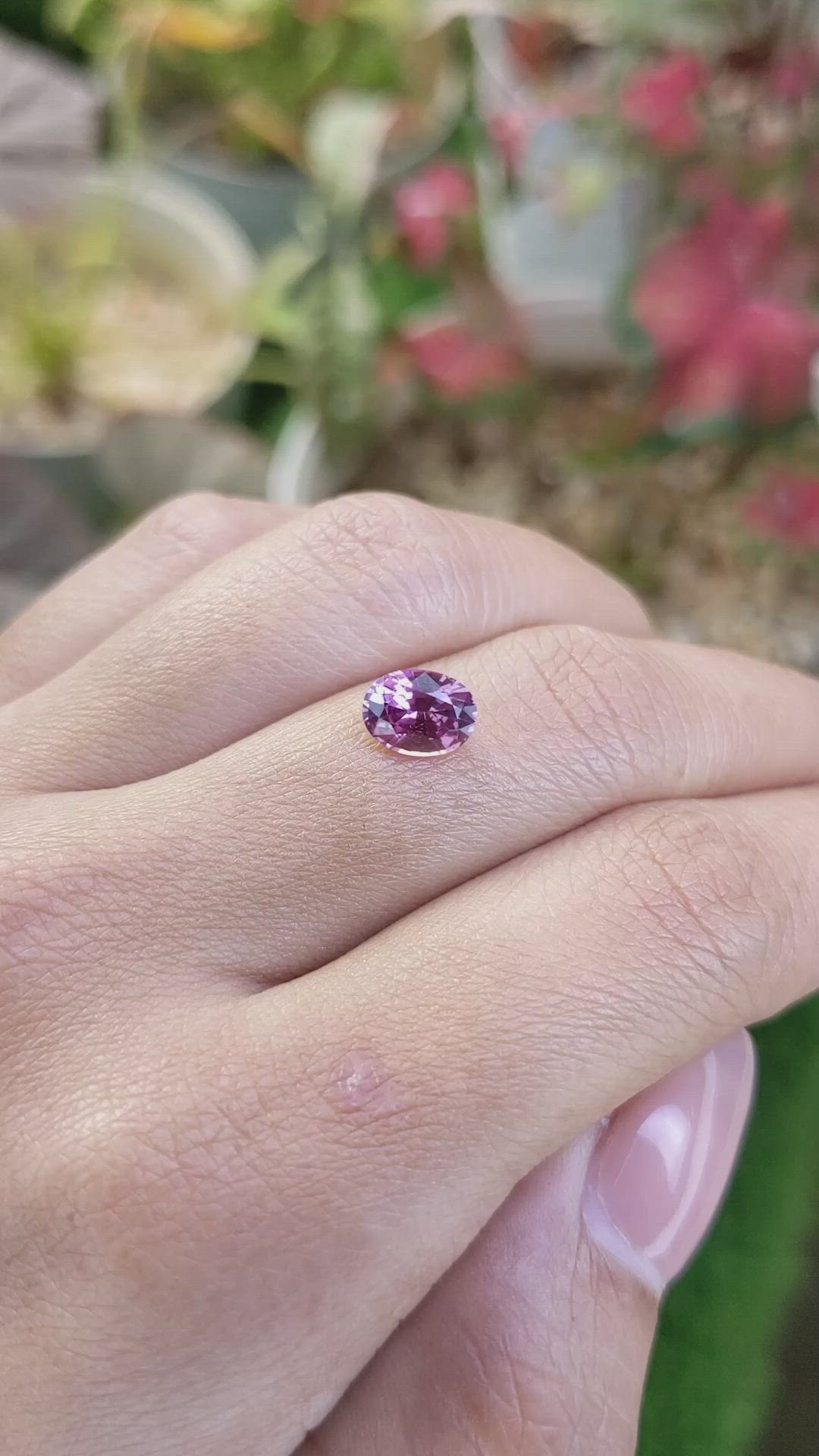 1.41 Ct. Purplish Pink Sapphire from Ceylon (Sri Lanka) Size Video