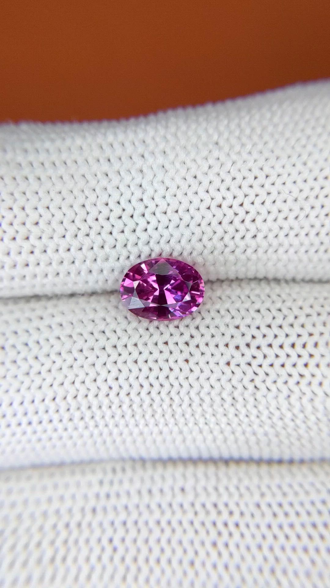 1.41 Ct. Purplish Pink Sapphire from Ceylon (Sri Lanka) Size Video