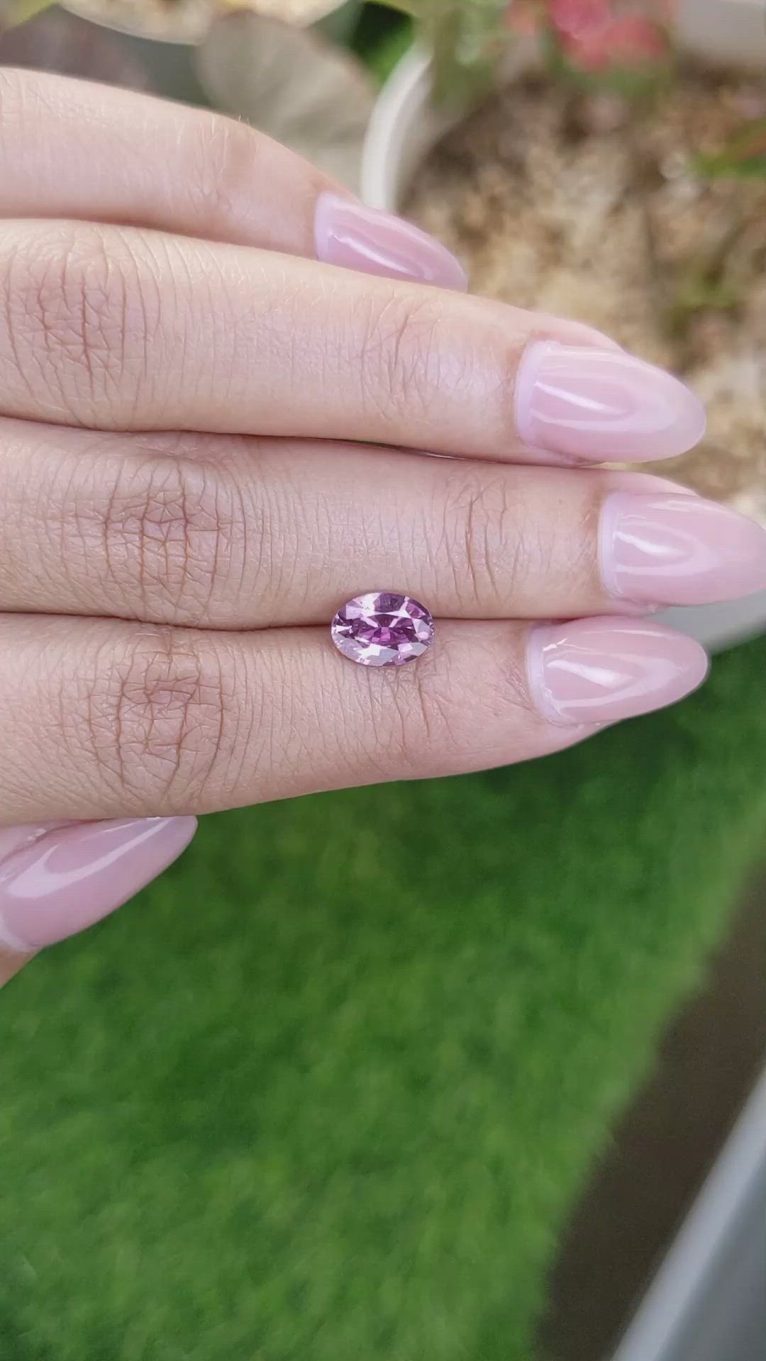 1.55 Ct. Purplish Pink Sapphire from Ceylon (Sri Lanka) Size Video