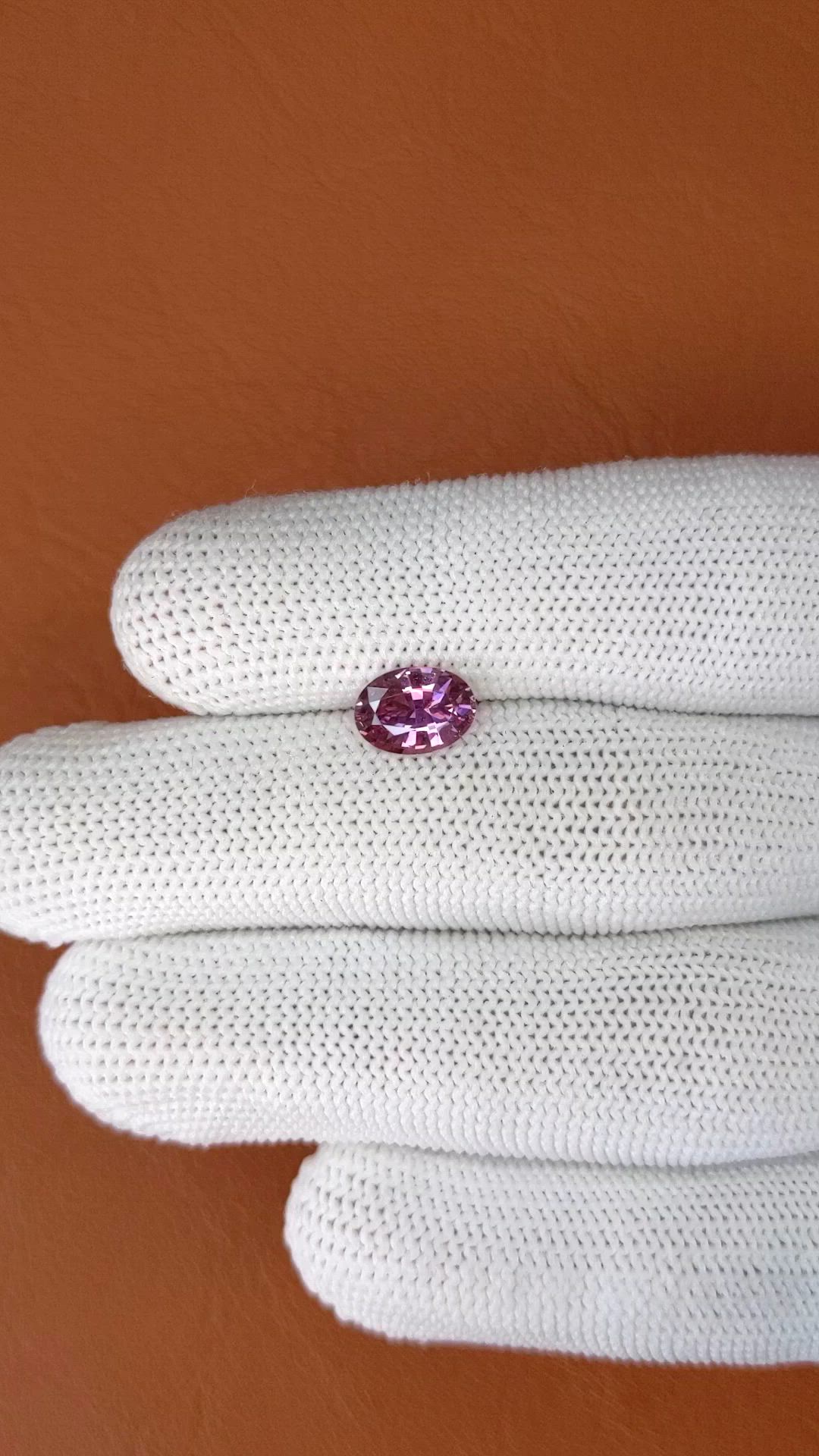 1.55 Ct. Purplish Pink Sapphire from Ceylon (Sri Lanka) Size Video