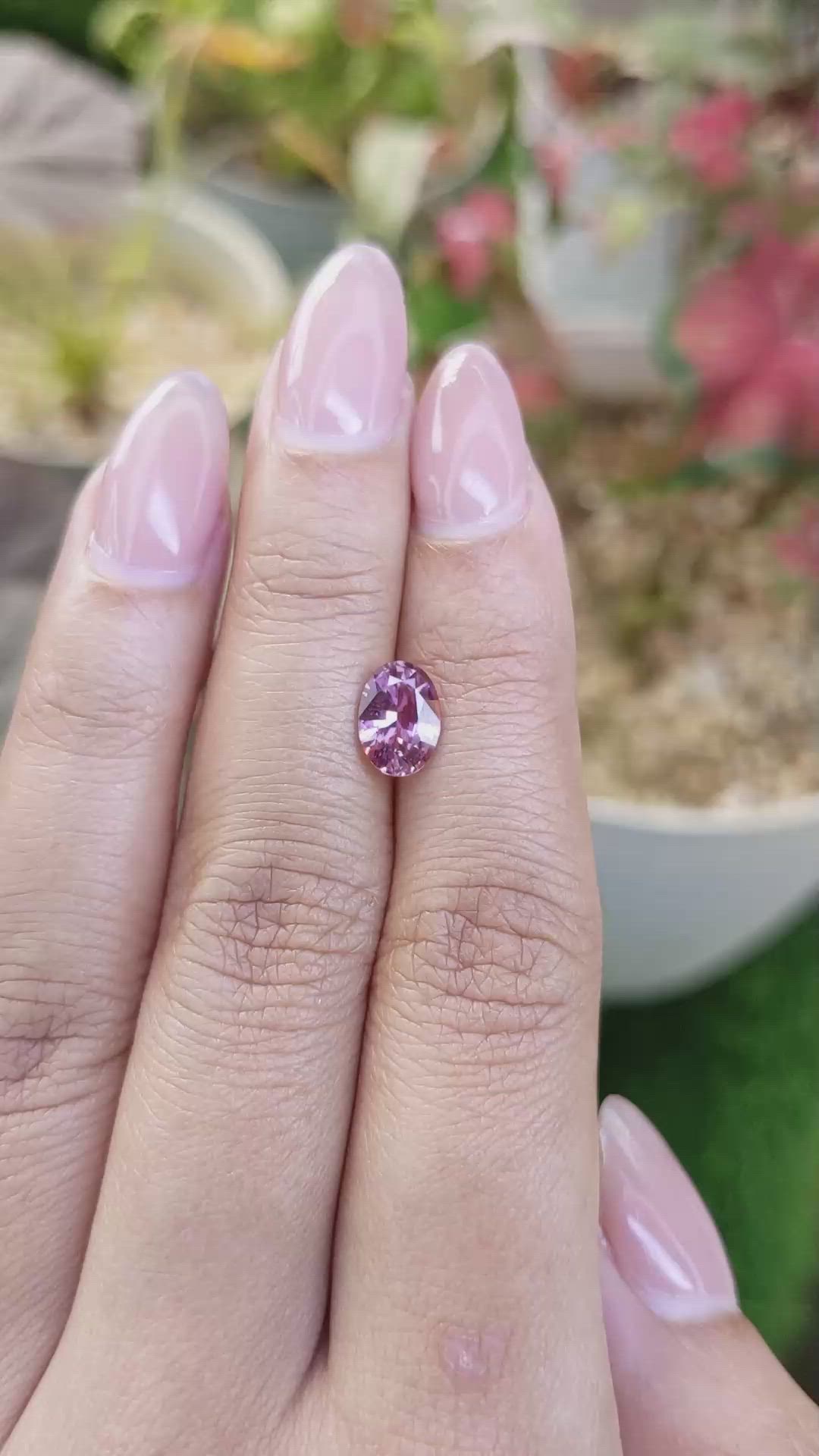 1.55 Ct. Purplish Pink Sapphire from Ceylon (Sri Lanka) Size Video