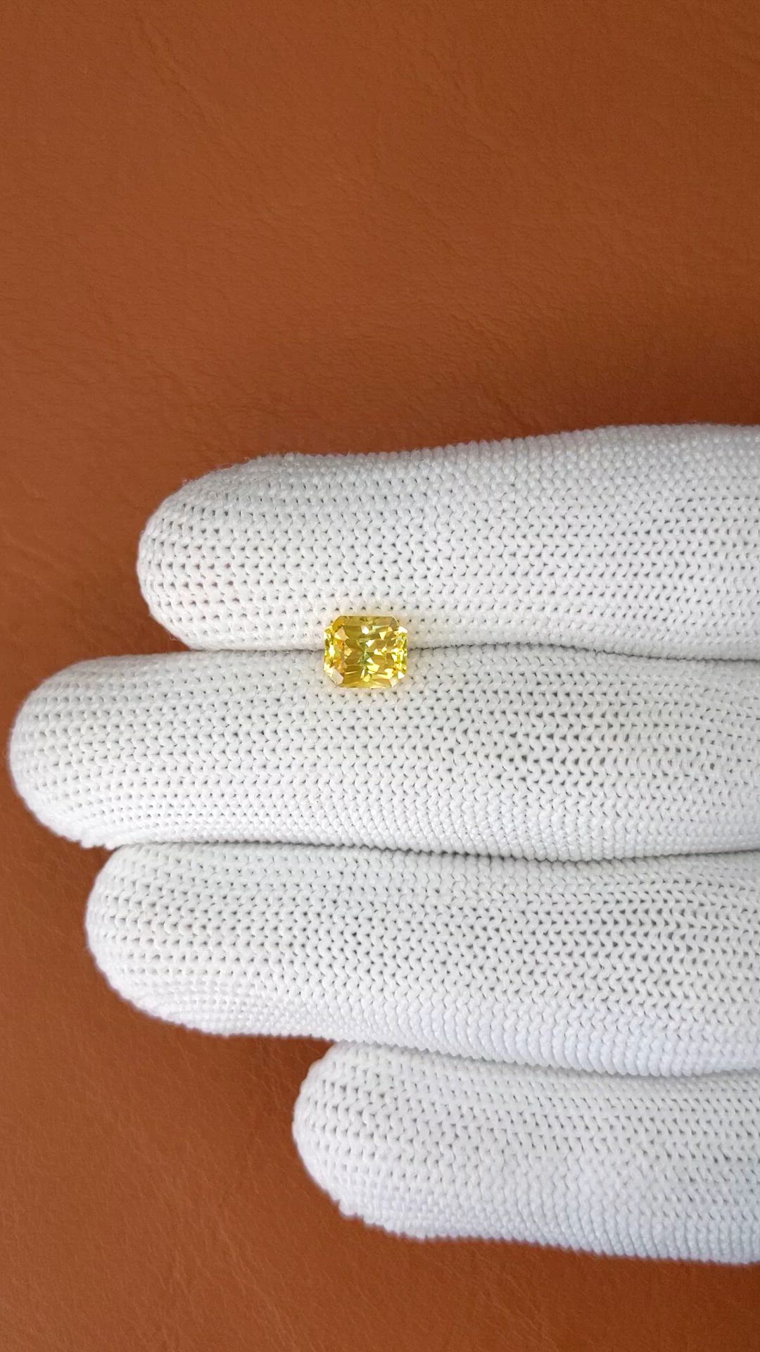 1.51 Ct. Yellow Sapphire from Ceylon (Sri Lanka) Size Video