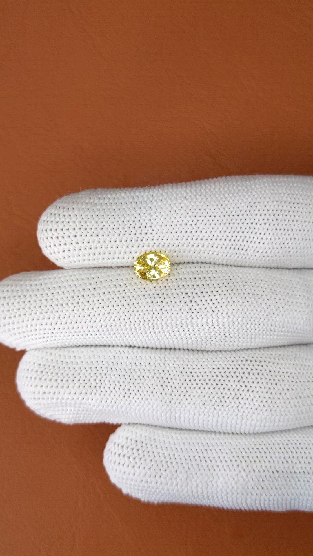 1.21 Ct. Yellow Sapphire from Ceylon (Sri Lanka) Size Video