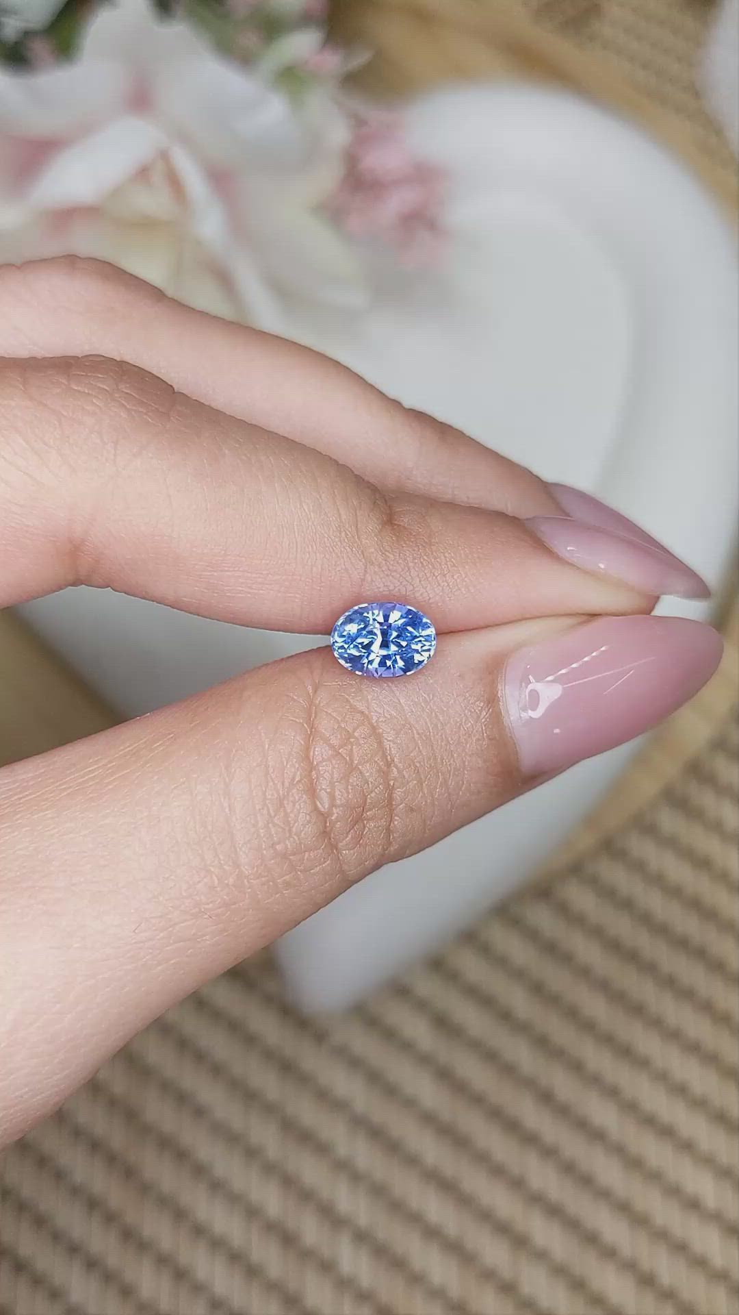 1.55 Ct. Blue Sapphire from Ceylon (Sri Lanka) Size Video