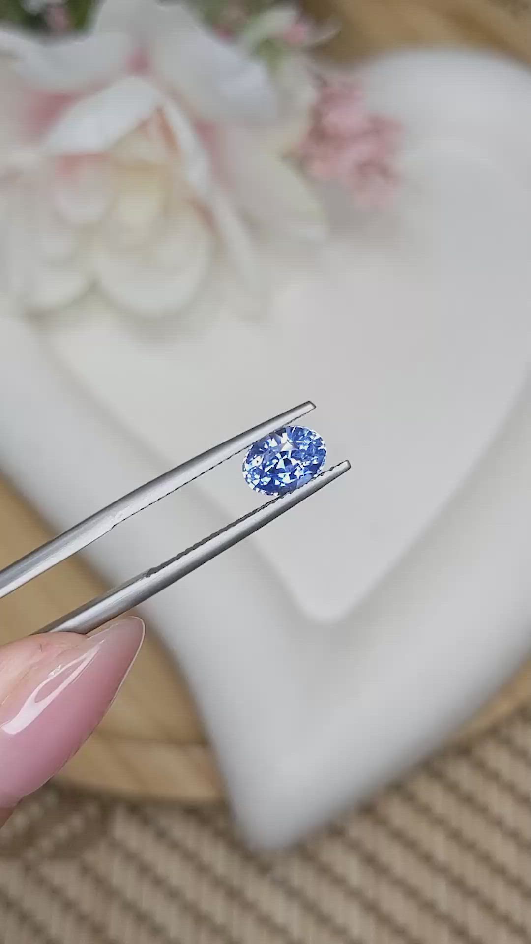 1.55 Ct. Blue Sapphire from Ceylon (Sri Lanka) Size Video
