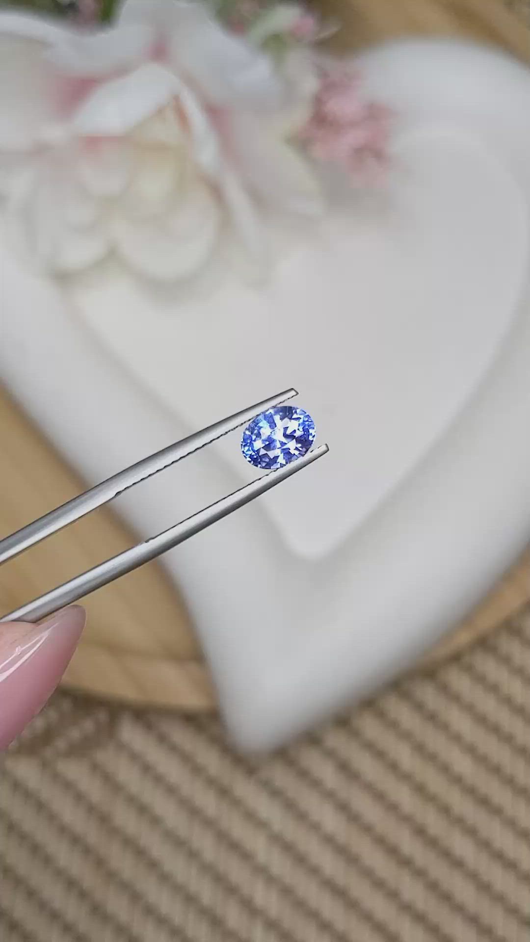 1.55 Ct. Blue Sapphire from Ceylon (Sri Lanka) Size Video