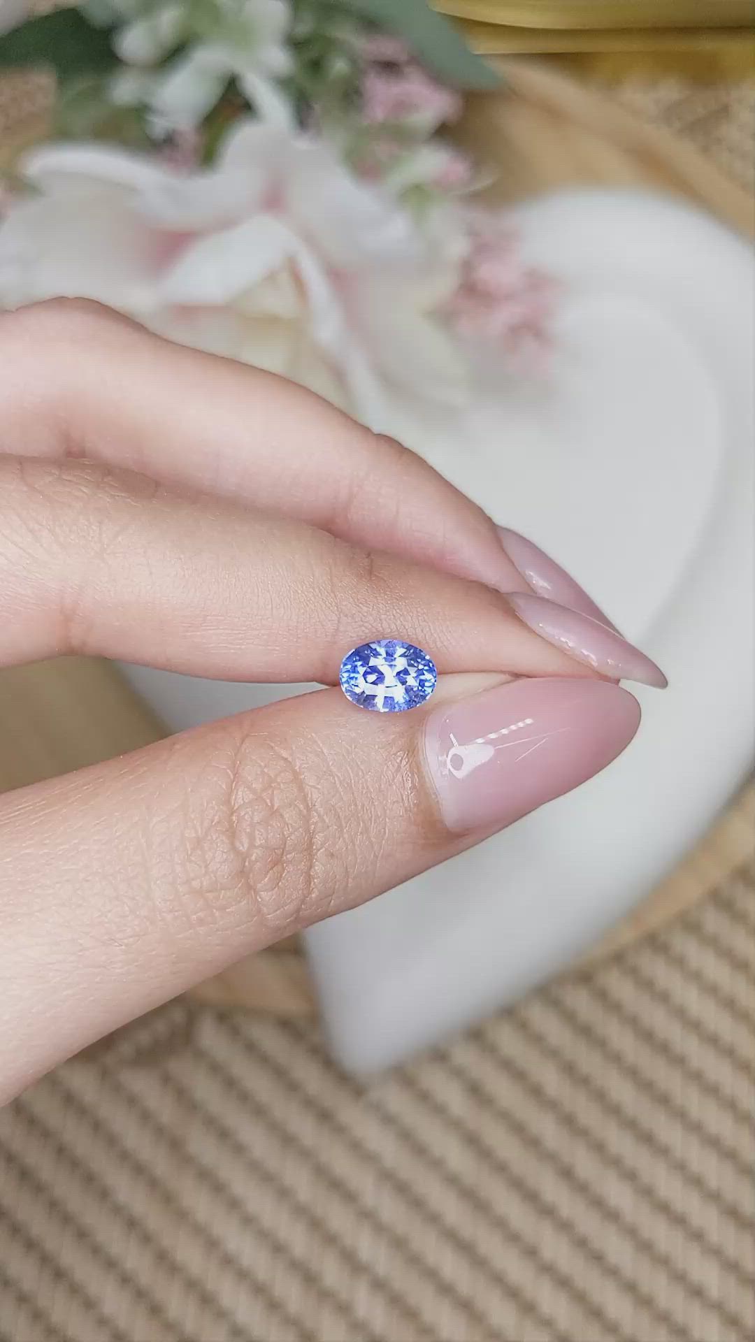 1.55 Ct. Blue Sapphire from Ceylon (Sri Lanka) Size Video