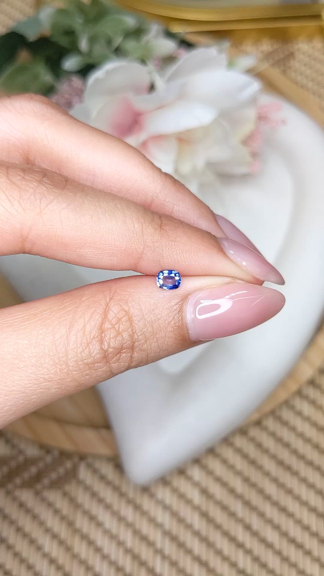 0.28 Ct. Blue Sapphire from Ceylon (Sri Lanka) Size Video