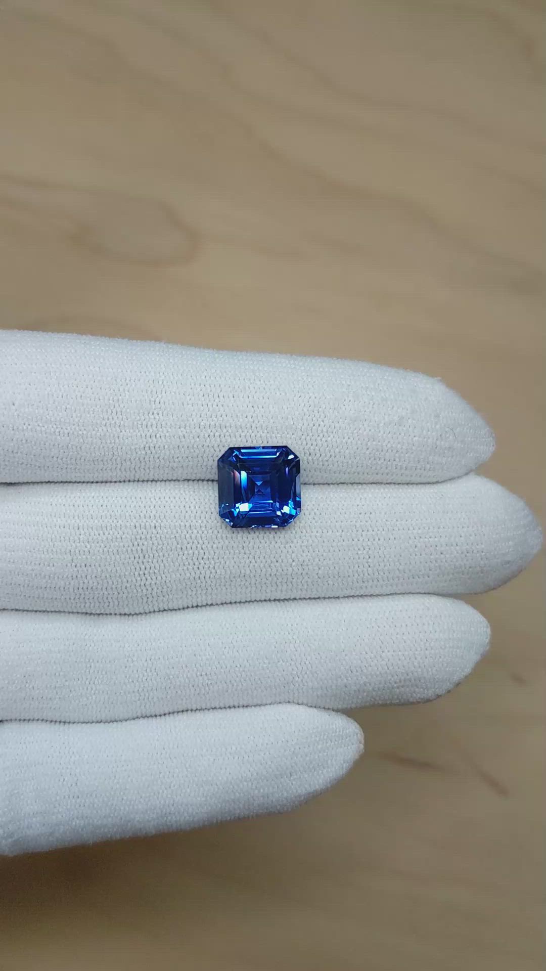 8.21 Ct. Blue Sapphire from Ceylon (Sri Lanka) Size Video