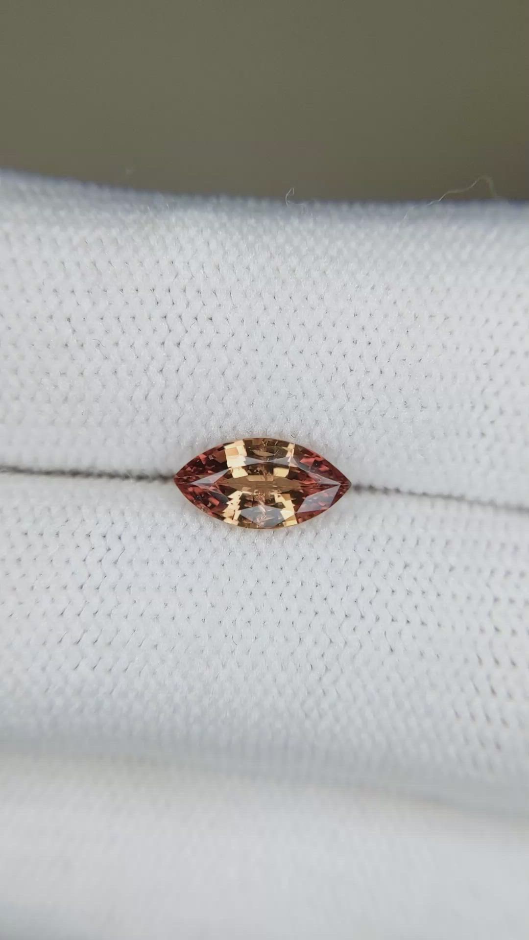 1.05 Ct. Orangish Brown Sapphire from Ceylon (Sri Lanka) Size Video