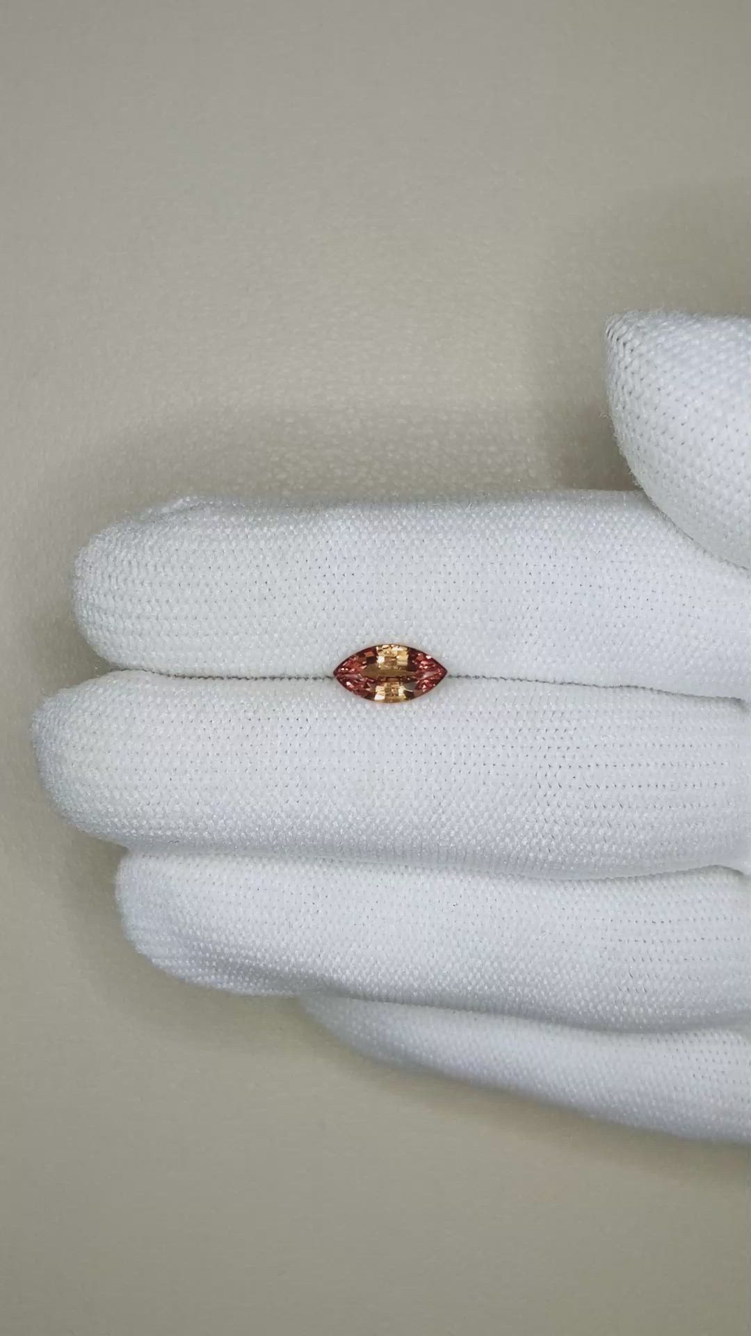 1.05 Ct. Orangish Brown Sapphire from Ceylon (Sri Lanka) Size Video