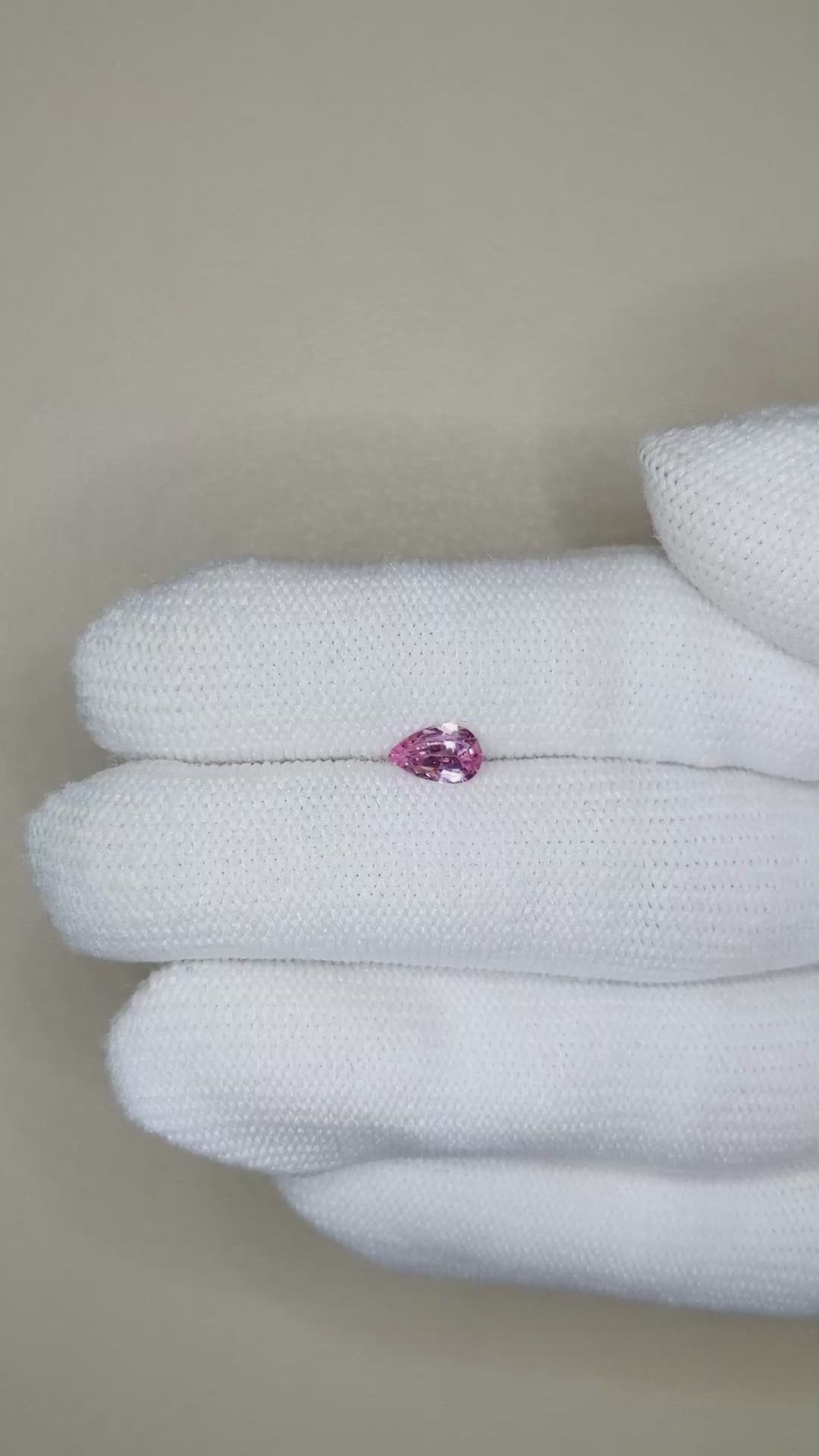 0.47 Ct. Pink Sapphire from Ceylon (Sri Lanka) Size Video