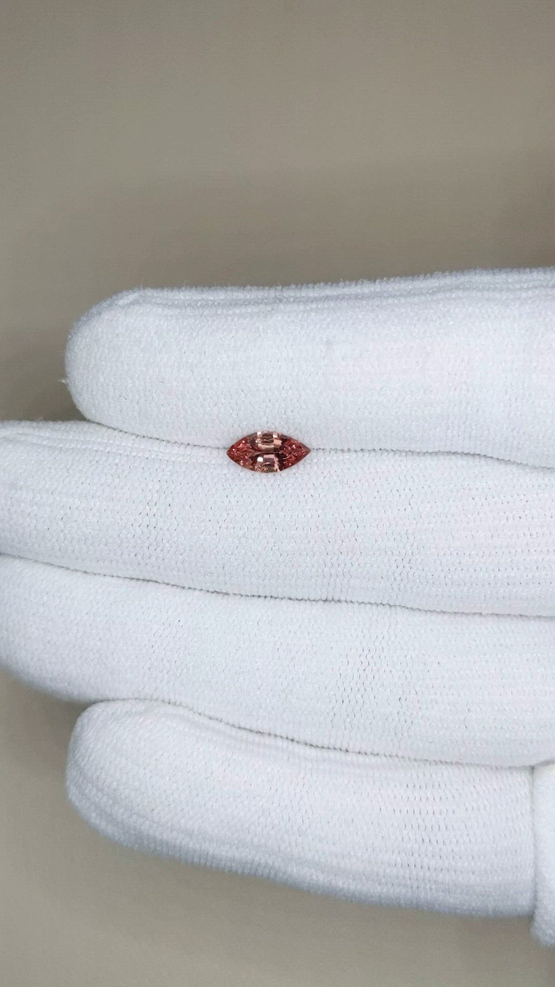 0.70 Ct. Padparadscha Sapphire from Ceylon (Sri Lanka) Size Video