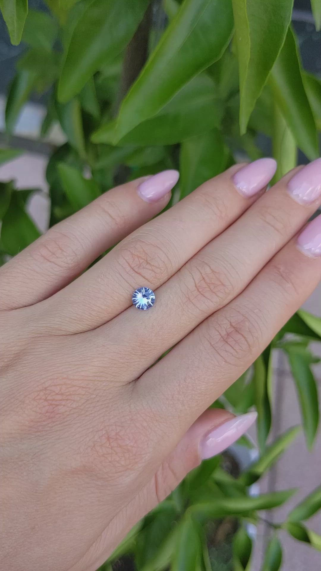 0.74 Ct. Greyish Blue Sapphire from Ceylon (Sri Lanka) Size Video