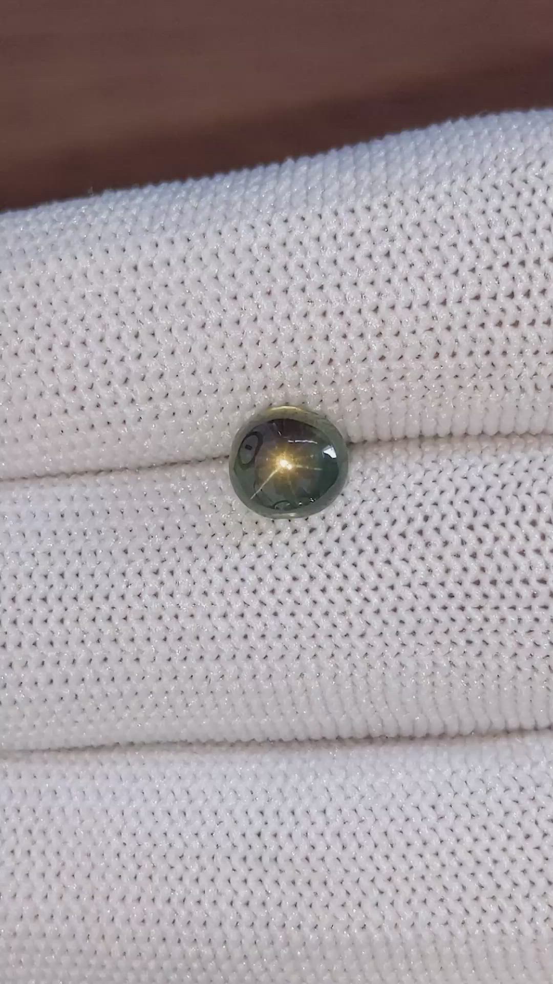 2.88 Ct. Green Star Sapphire from Ceylon (Sri Lanka) Size Video