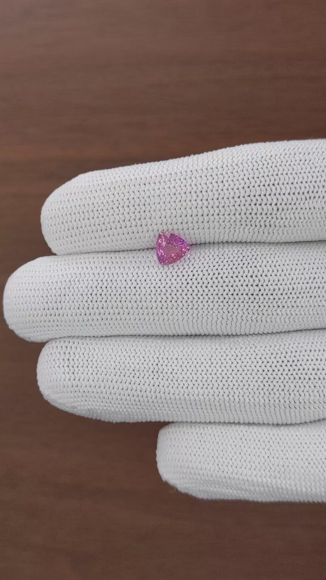 1.11 Ct. Purplish Pink Sapphire from Ceylon (Sri Lanka) Size Video