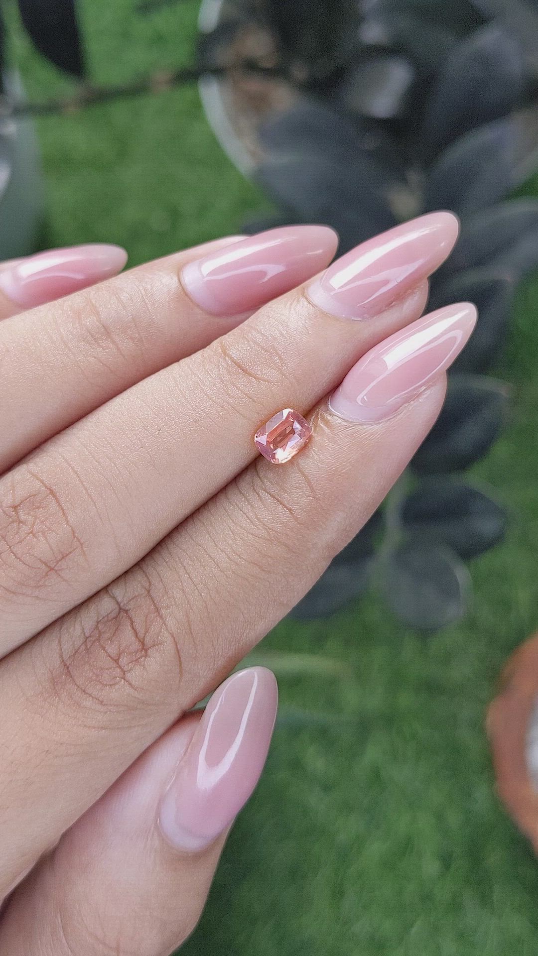 0.65 Ct. Padparadscha Sapphire from Ceylon (Sri Lanka) Size Video