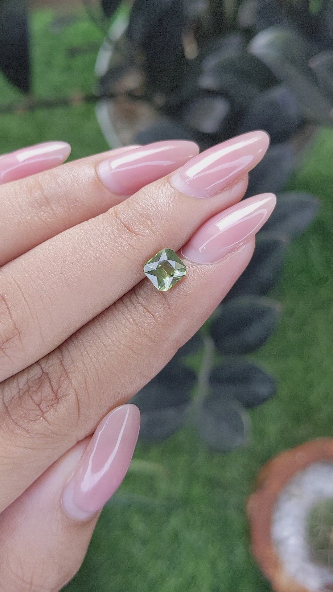 1.18 Ct. Yellowish Green Sapphire from Madagascar Size Video