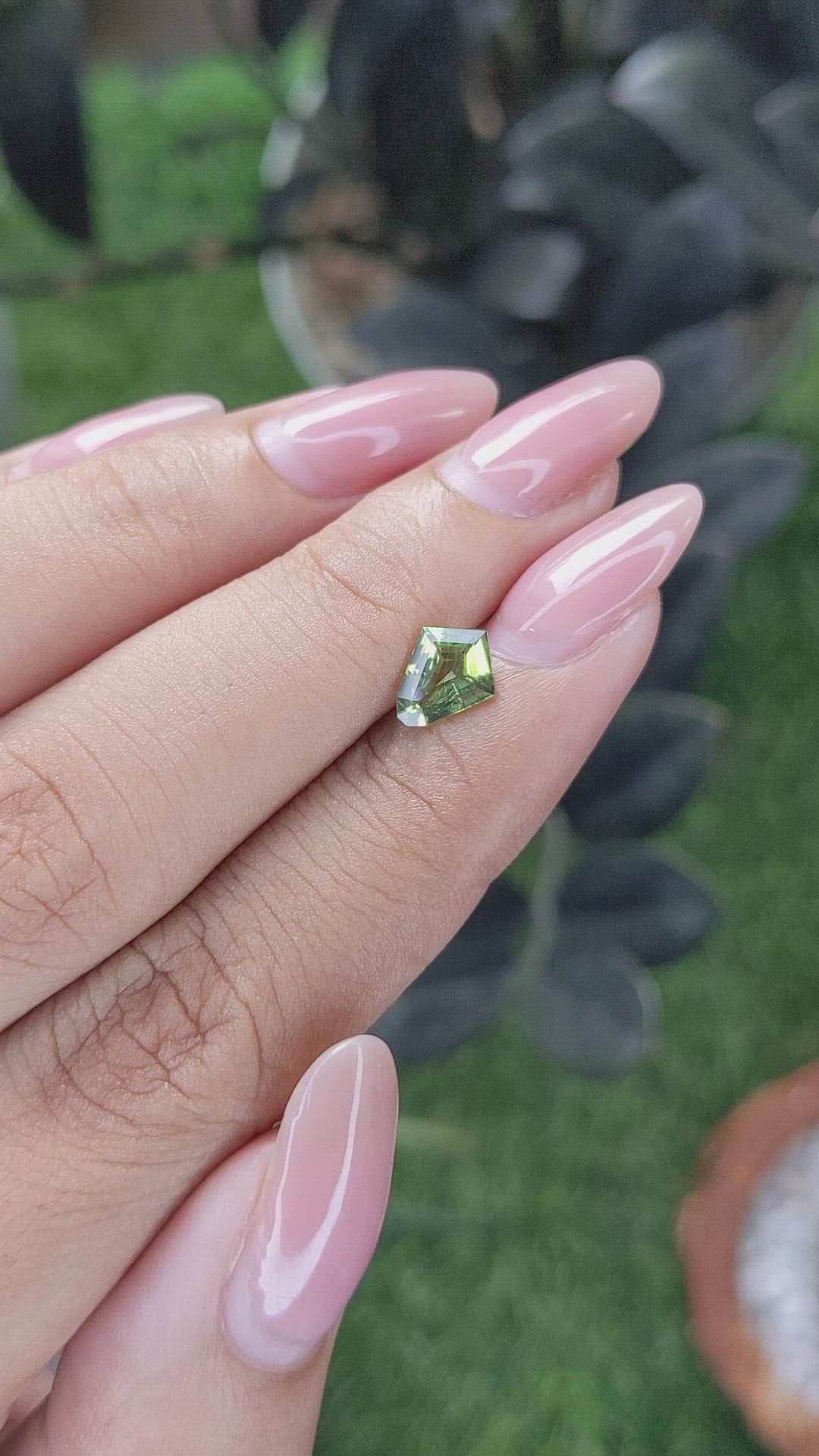 1.04 Ct. Yellowish Green Sapphire from Madagascar Size Video