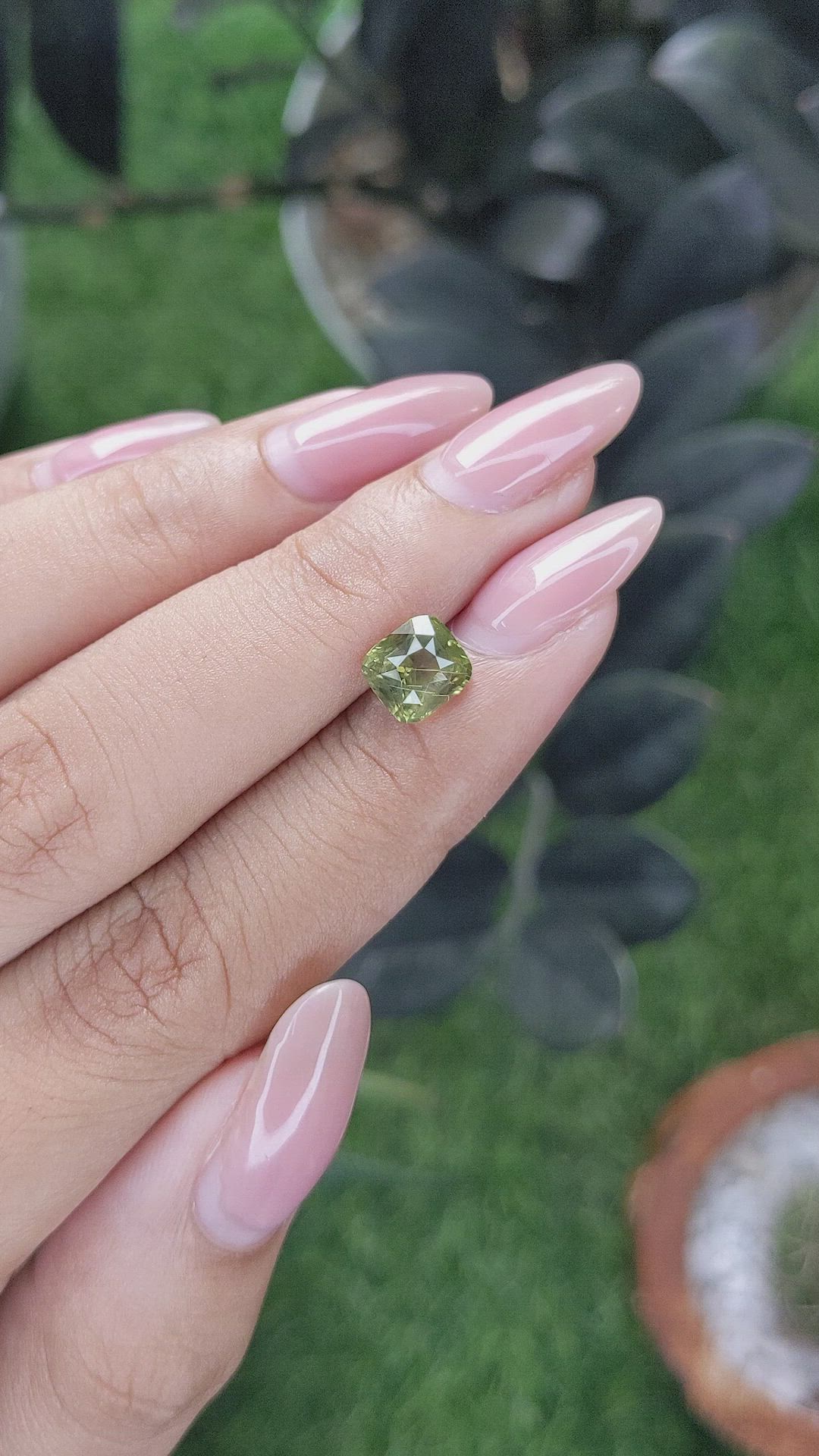 2.06 Ct. Yellowish Green Sapphire from Madagascar Size Video