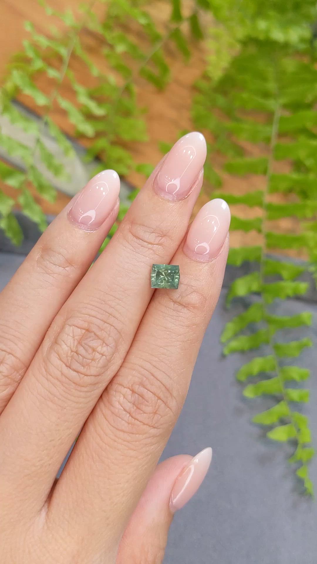 1.64 Ct. Bluish Green Sapphire from Montana Size Video