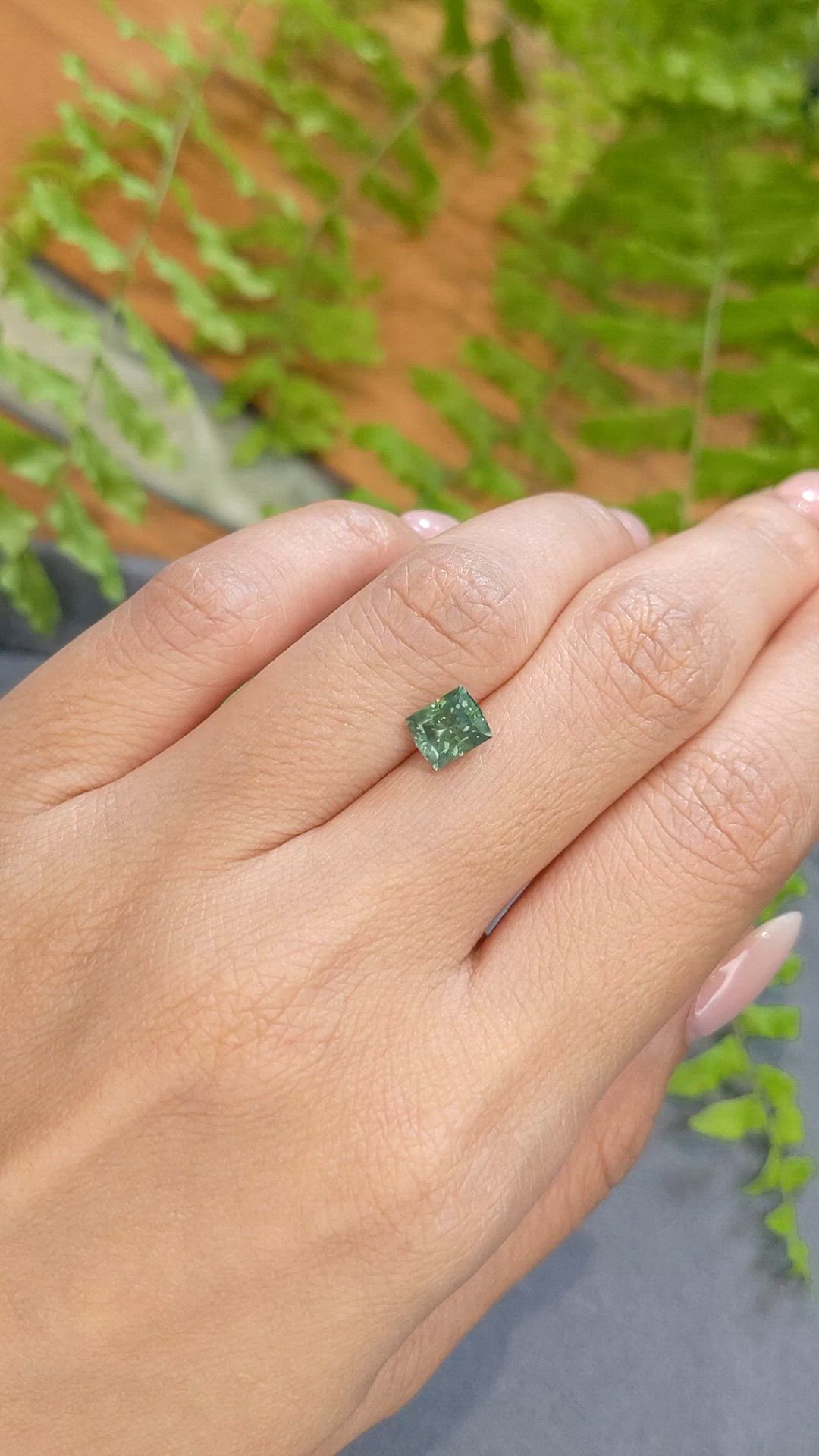 1.64 Ct. Bluish Green Sapphire from Montana Size Video