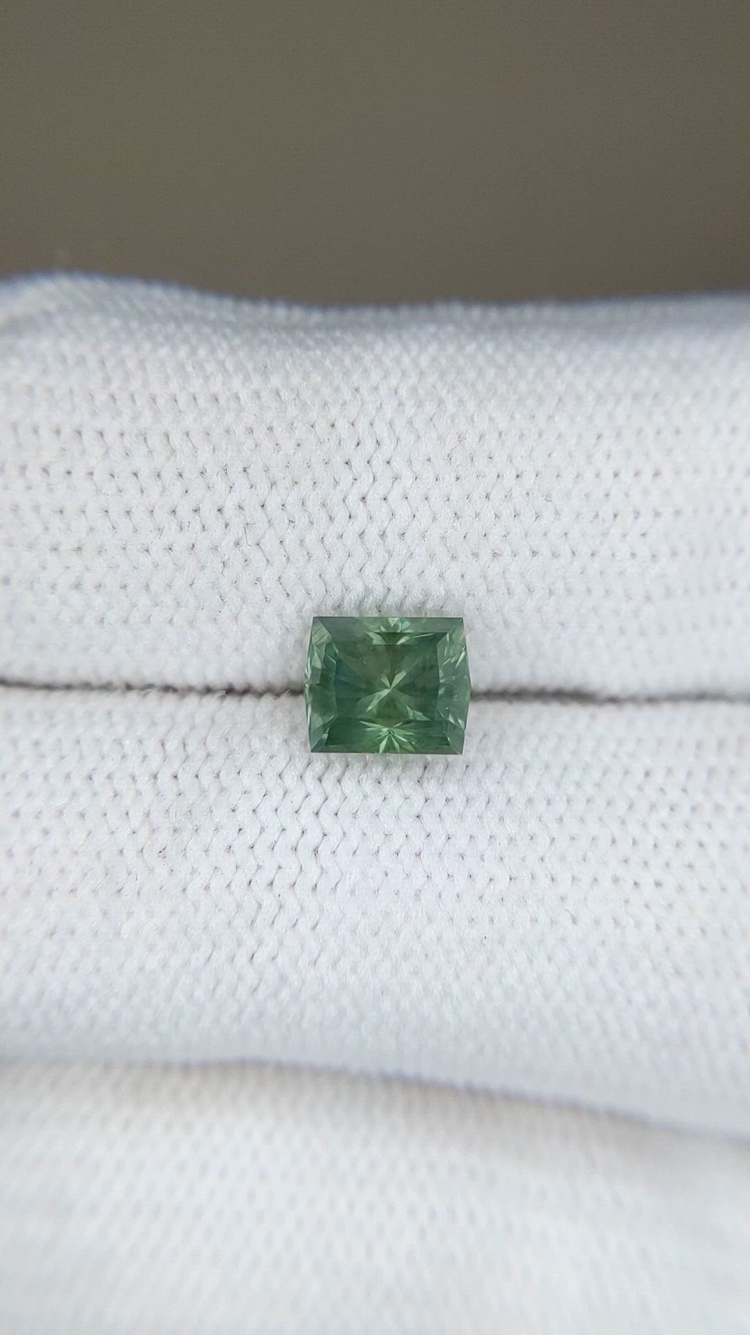1.64 Ct. Bluish Green Sapphire from Montana Size Video
