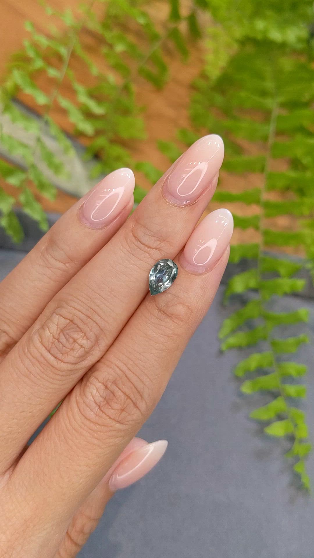 1.24 Ct. Bluish Green Sapphire from Montana Size Video