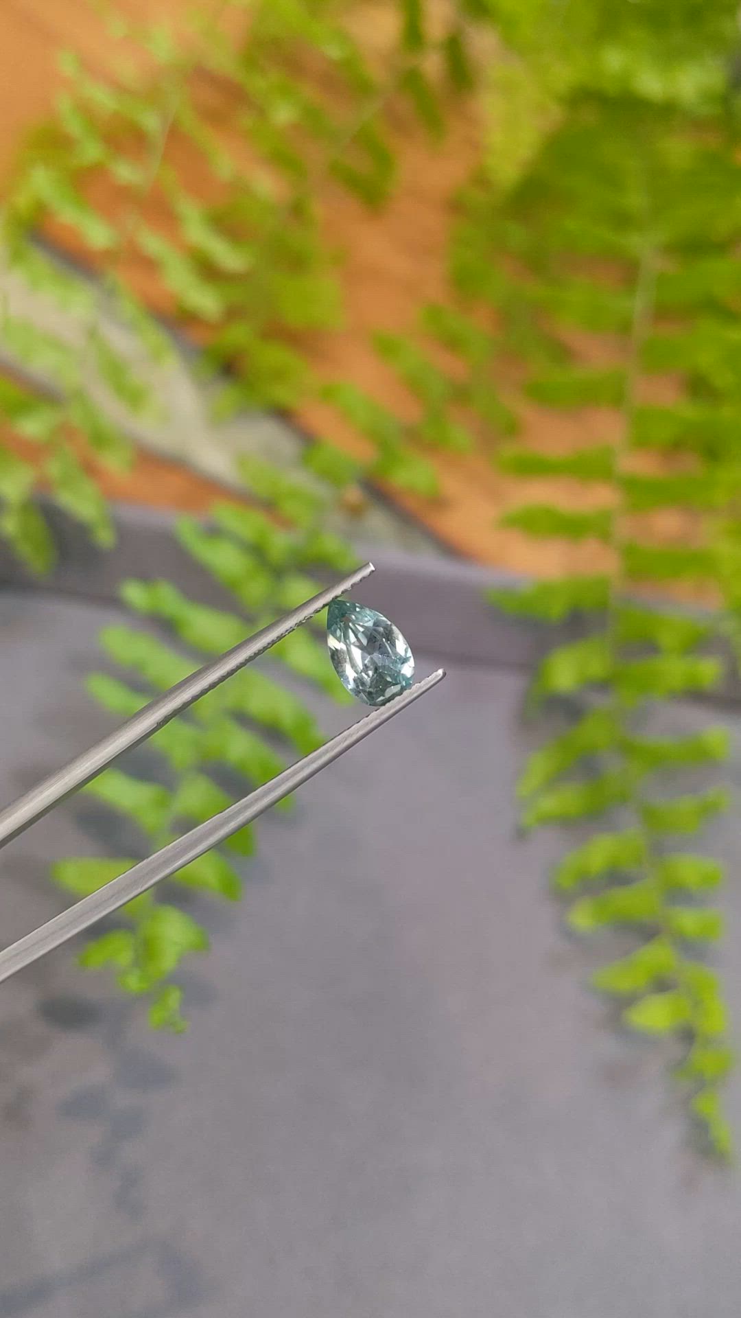 1.24 Ct. Bluish Green Sapphire from Montana Size Video