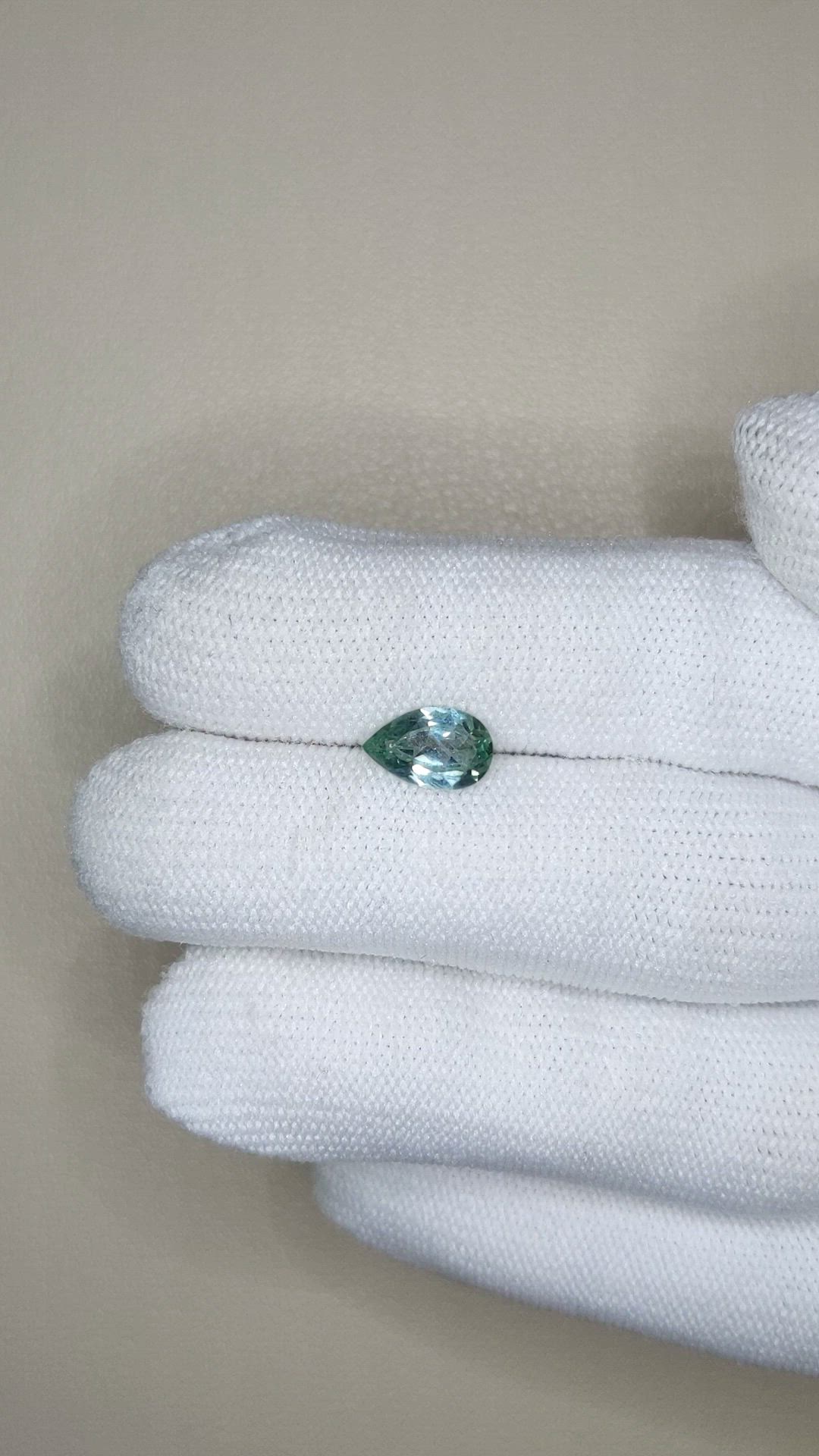 1.24 Ct. Bluish Green Sapphire from Montana Size Video