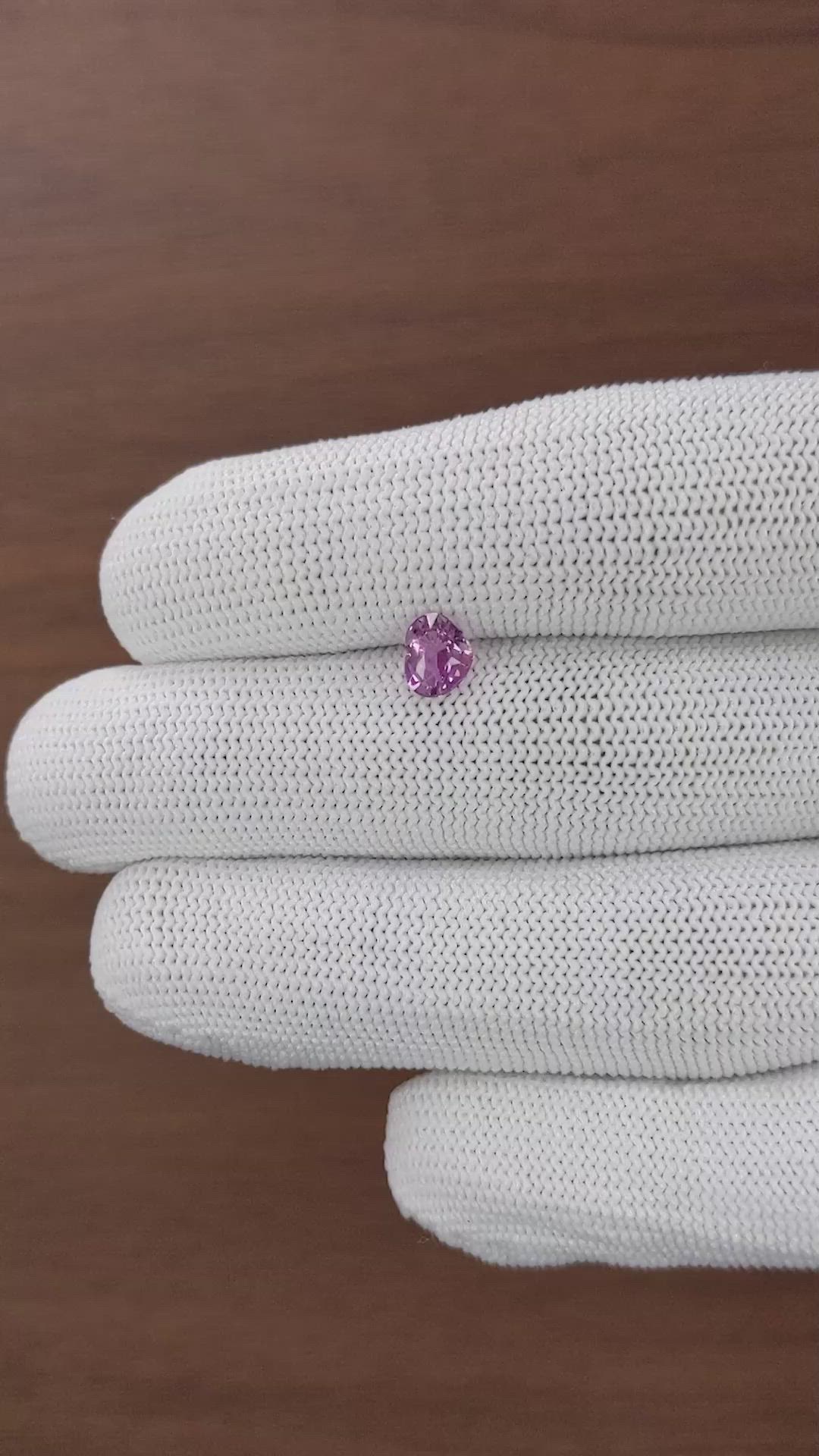 1.05 Ct. Purplish Pink Sapphire from Madagascar Size Video