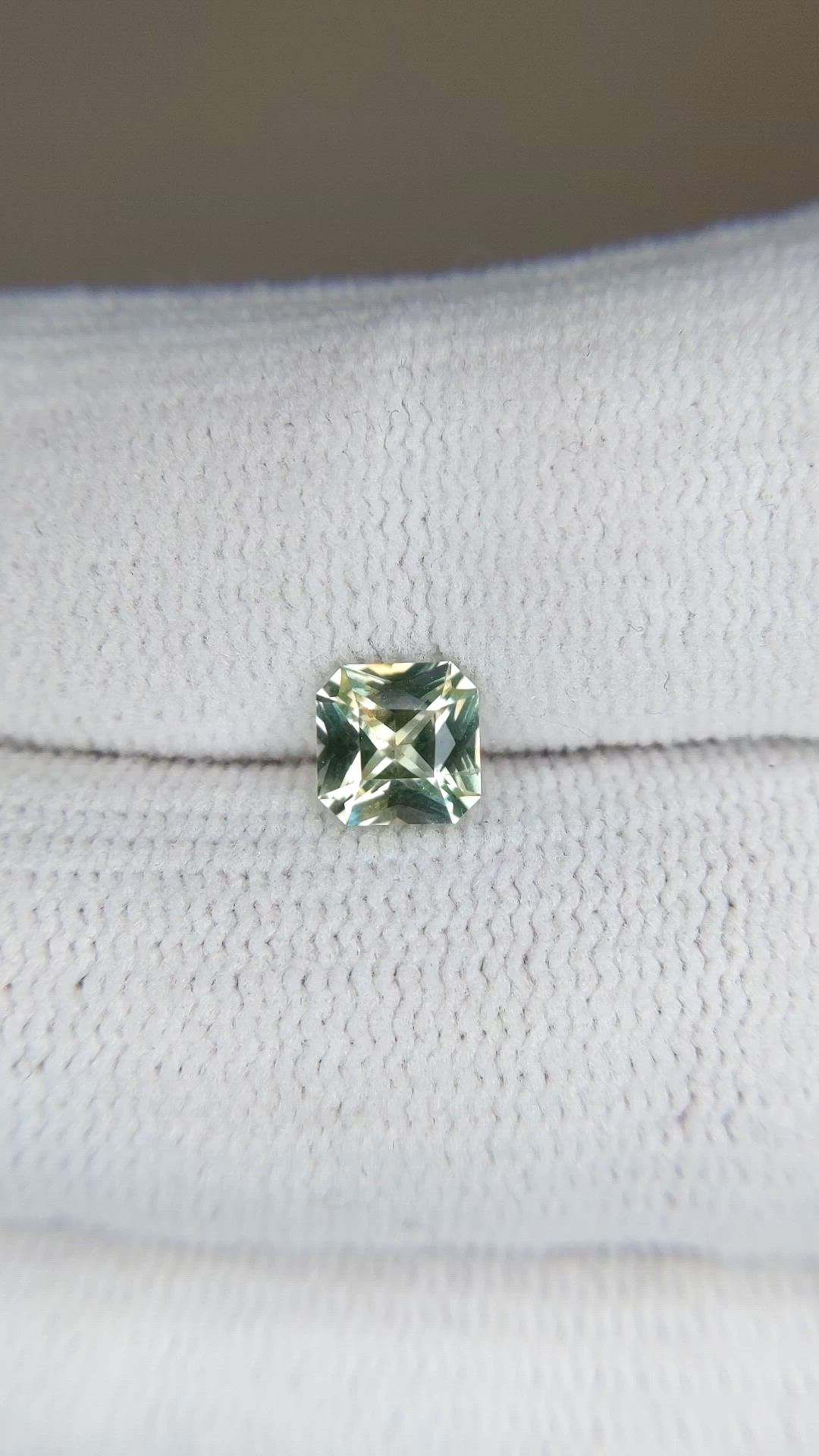 1.05 Ct. Yellowish Green Sapphire from Montana Size Video