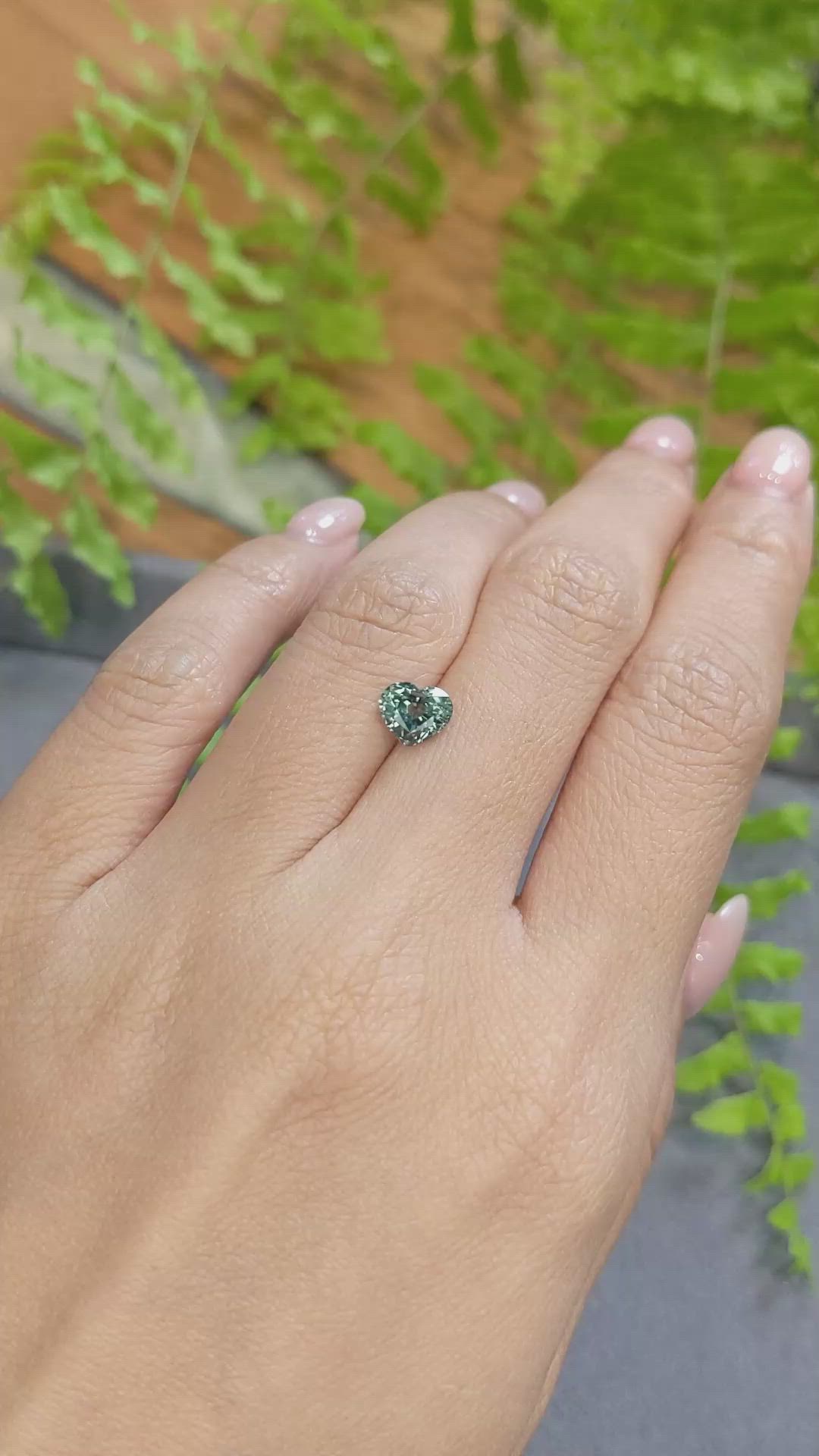 1.43 Ct. Bluish Green Sapphire from Montana Size Video