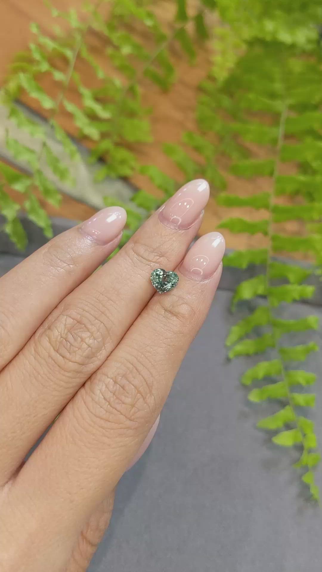 1.43 Ct. Bluish Green Sapphire from Montana Size Video