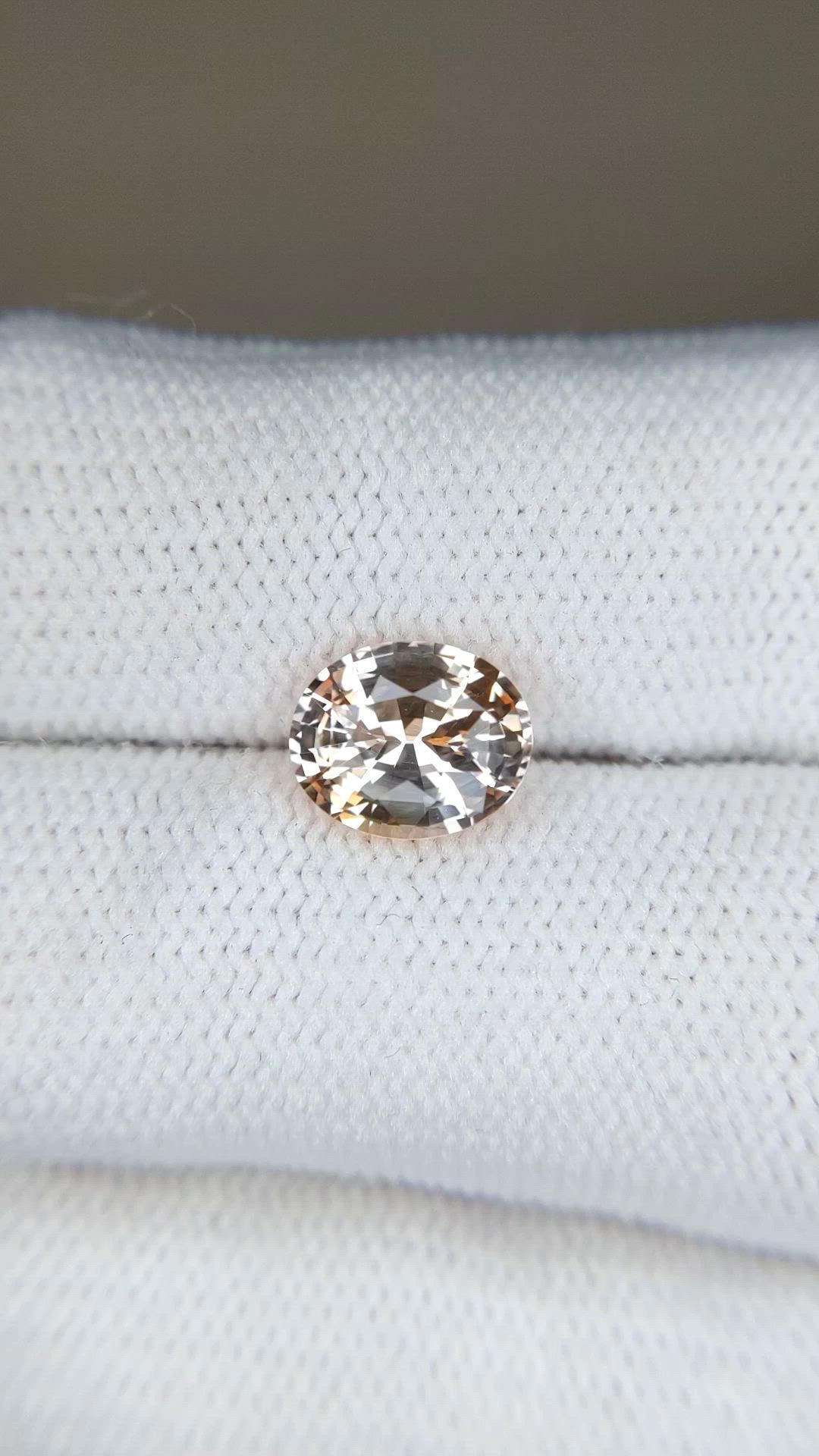 2.04 Ct. Peach Sapphire from Ceylon (Sri Lanka) Size Video