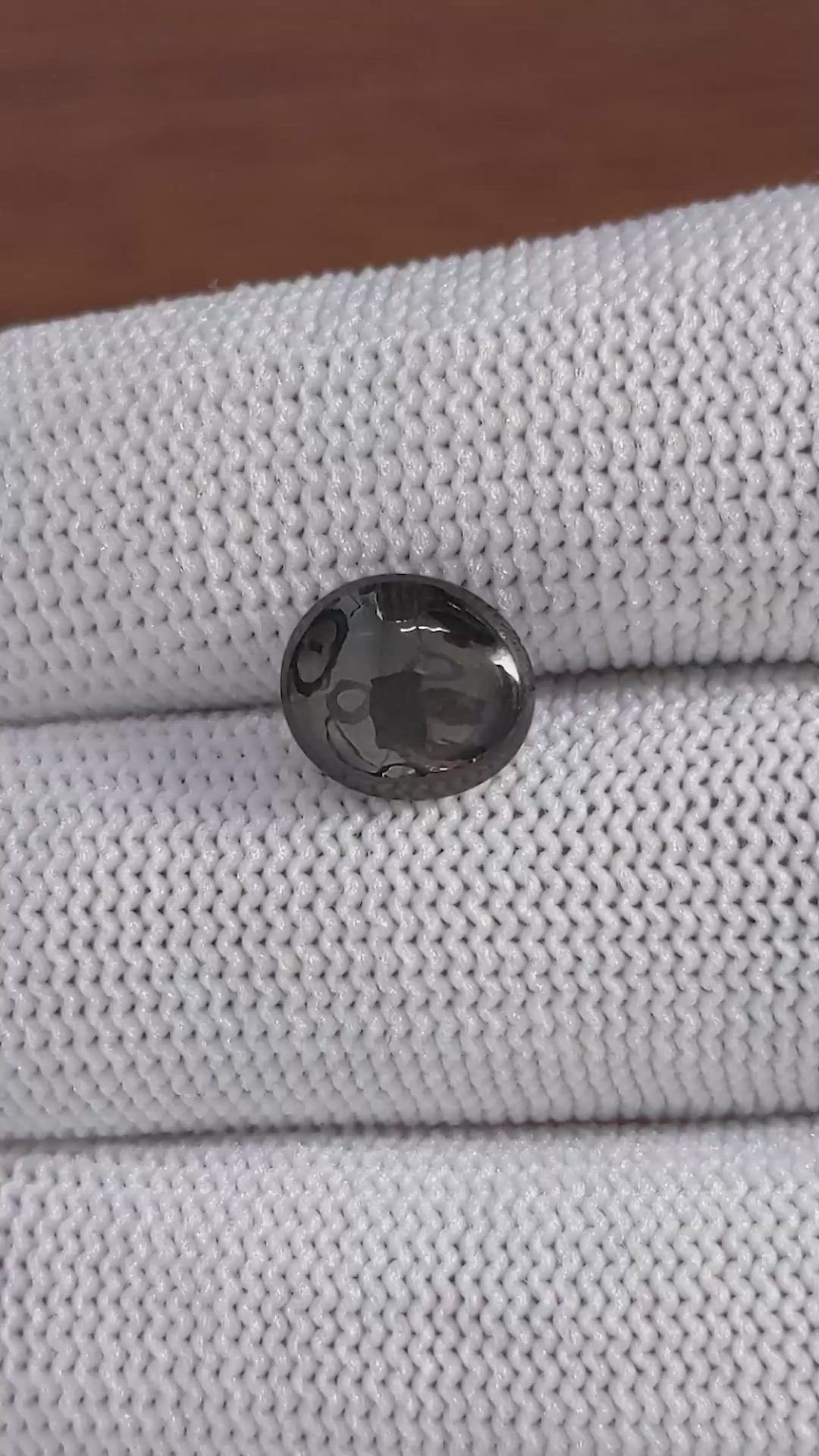 3.66 Ct. Black Star Sapphire from Ceylon (Sri Lanka) Size Video