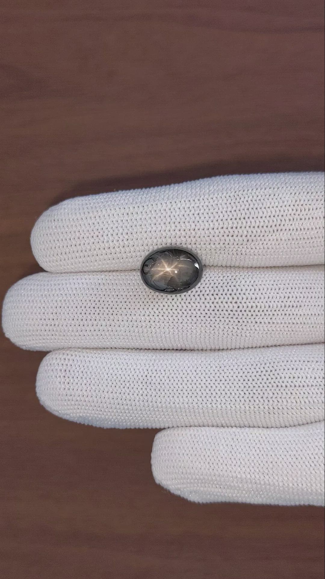 11.48 Ct. Black Star Sapphire from Ceylon (Sri Lanka) Size Video