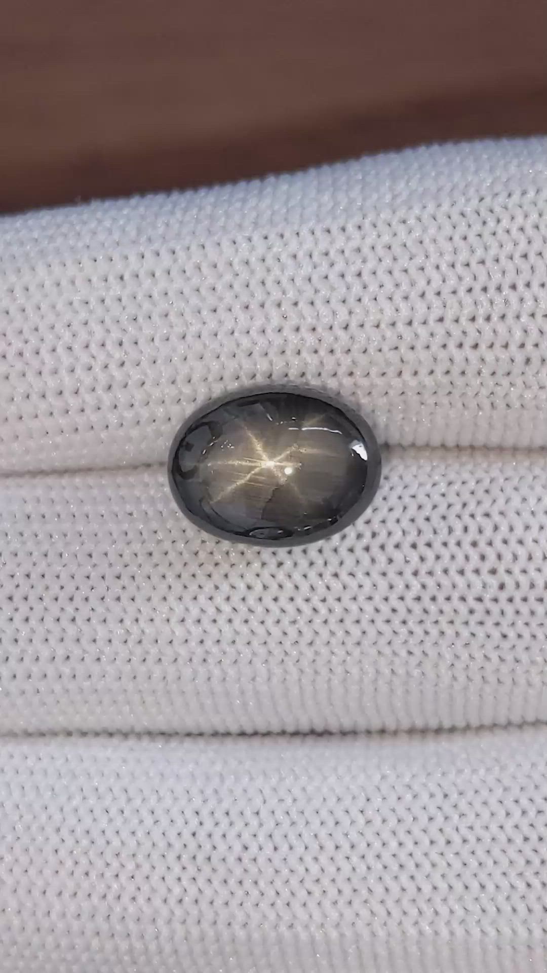 11.48 Ct. Black Star Sapphire from Ceylon (Sri Lanka) Size Video