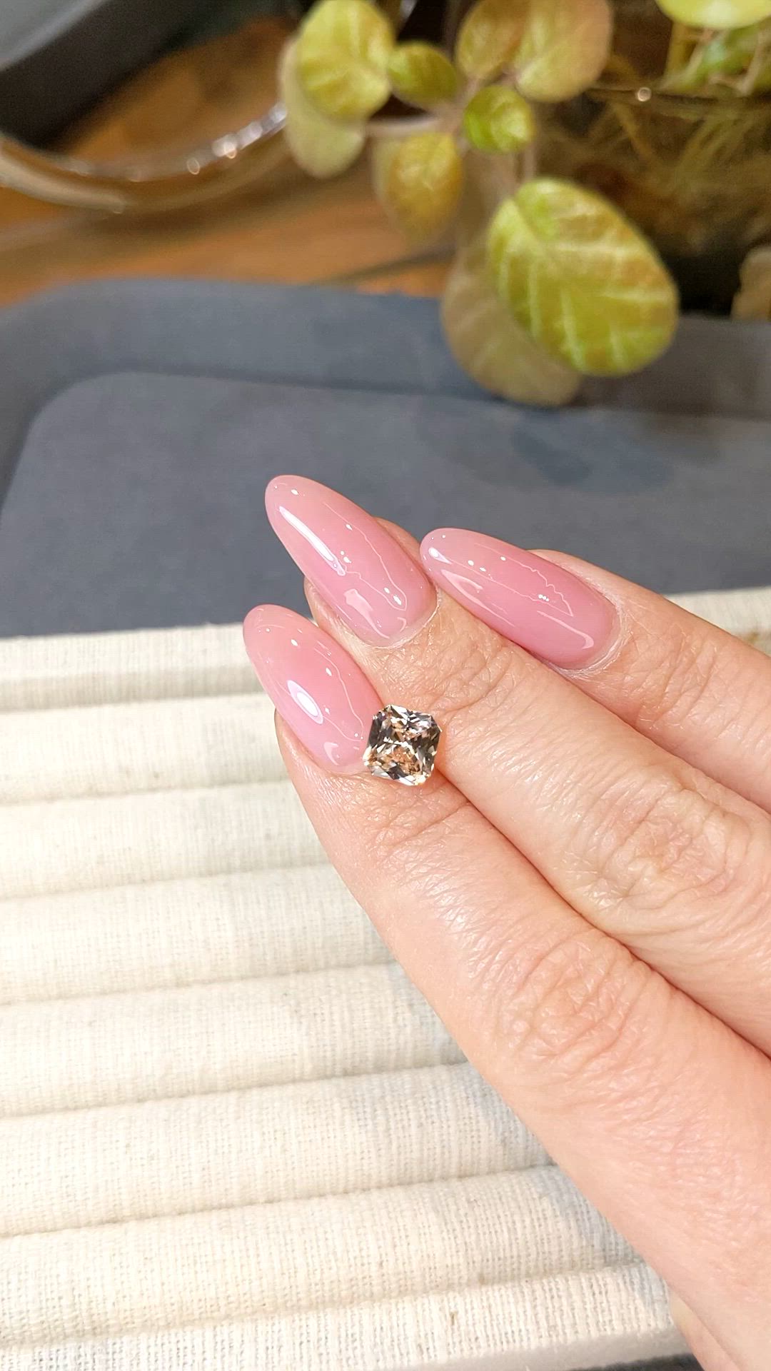 2.03 Ct. Peach Sapphire from Ceylon (Sri Lanka) Size Video