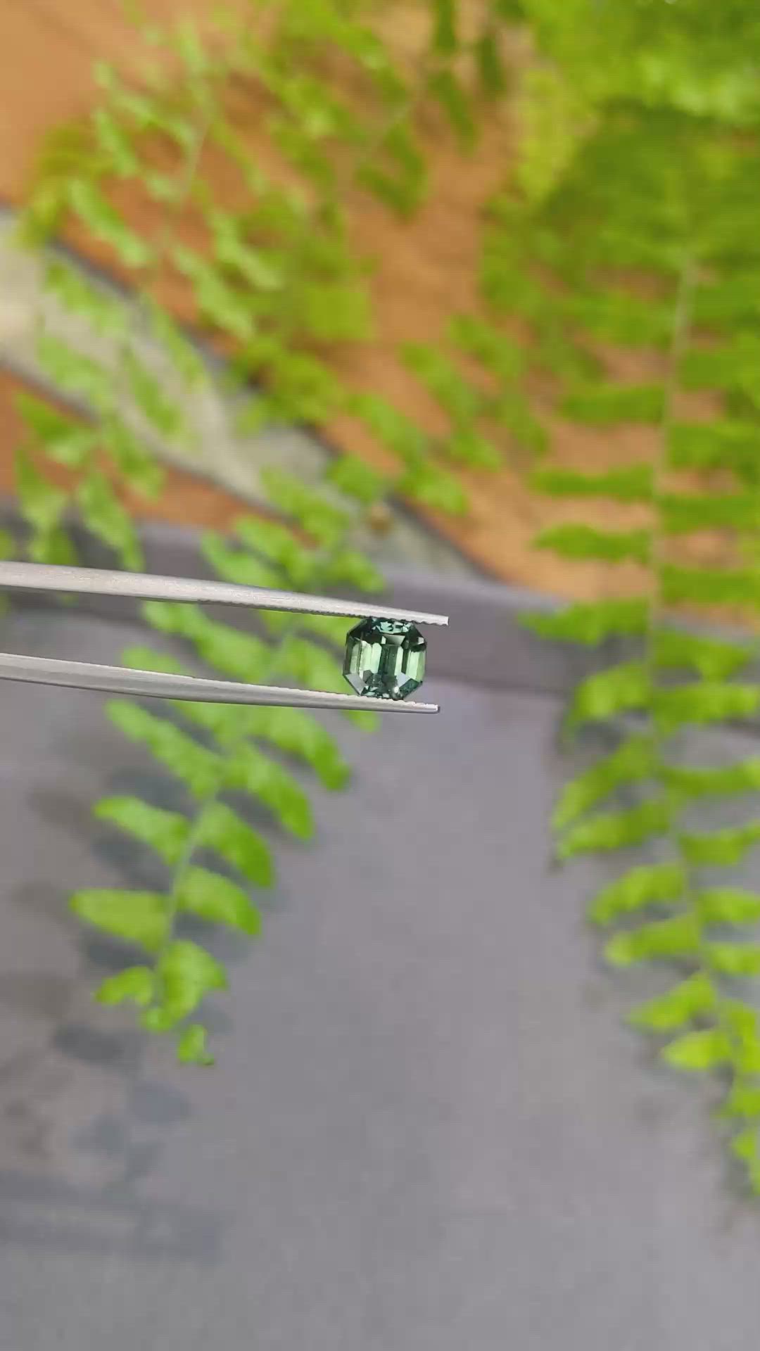 2.20 Ct. Bluish Green Sapphire from Madagascar Size Video