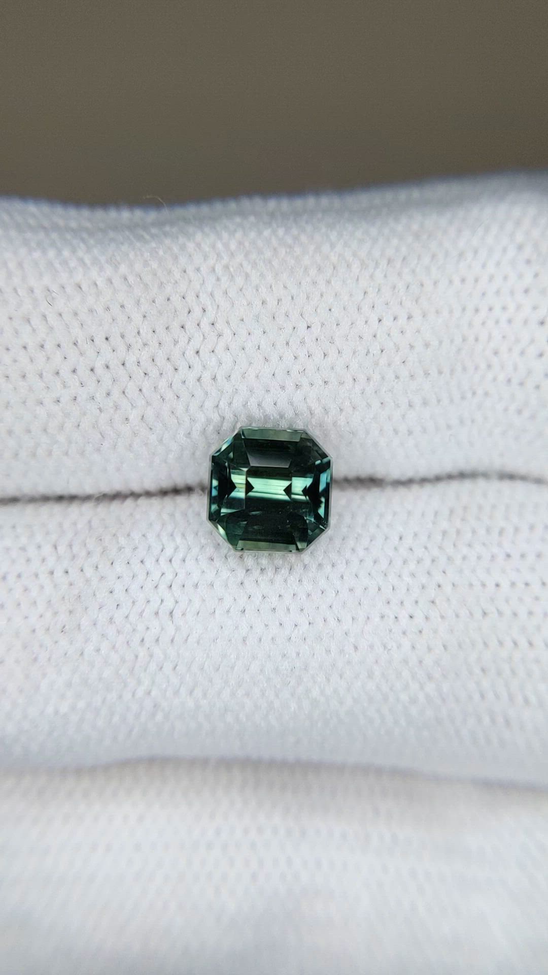 2.20 Ct. Bluish Green Sapphire from Madagascar Size Video