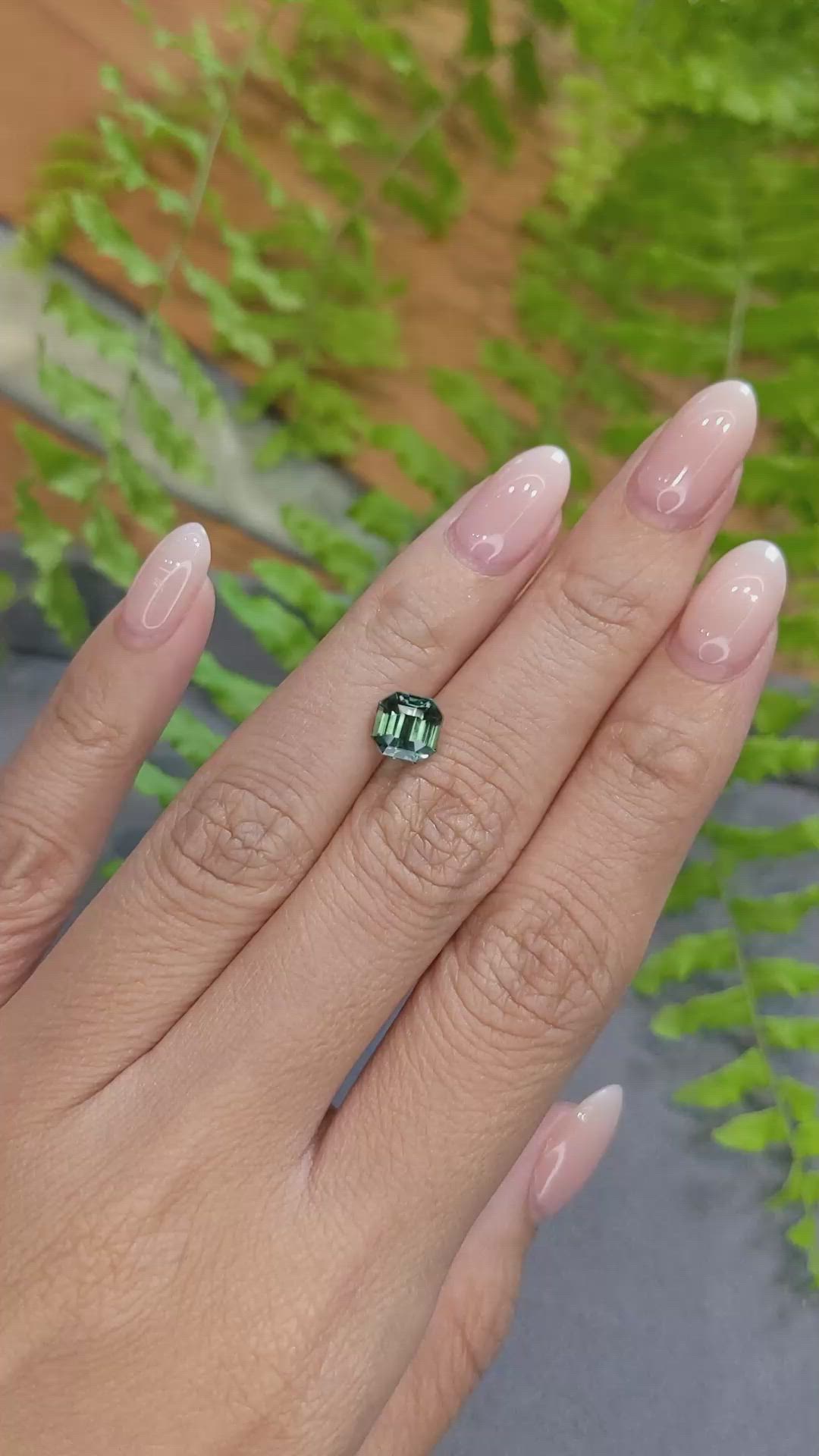 2.20 Ct. Bluish Green Sapphire from Madagascar Size Video