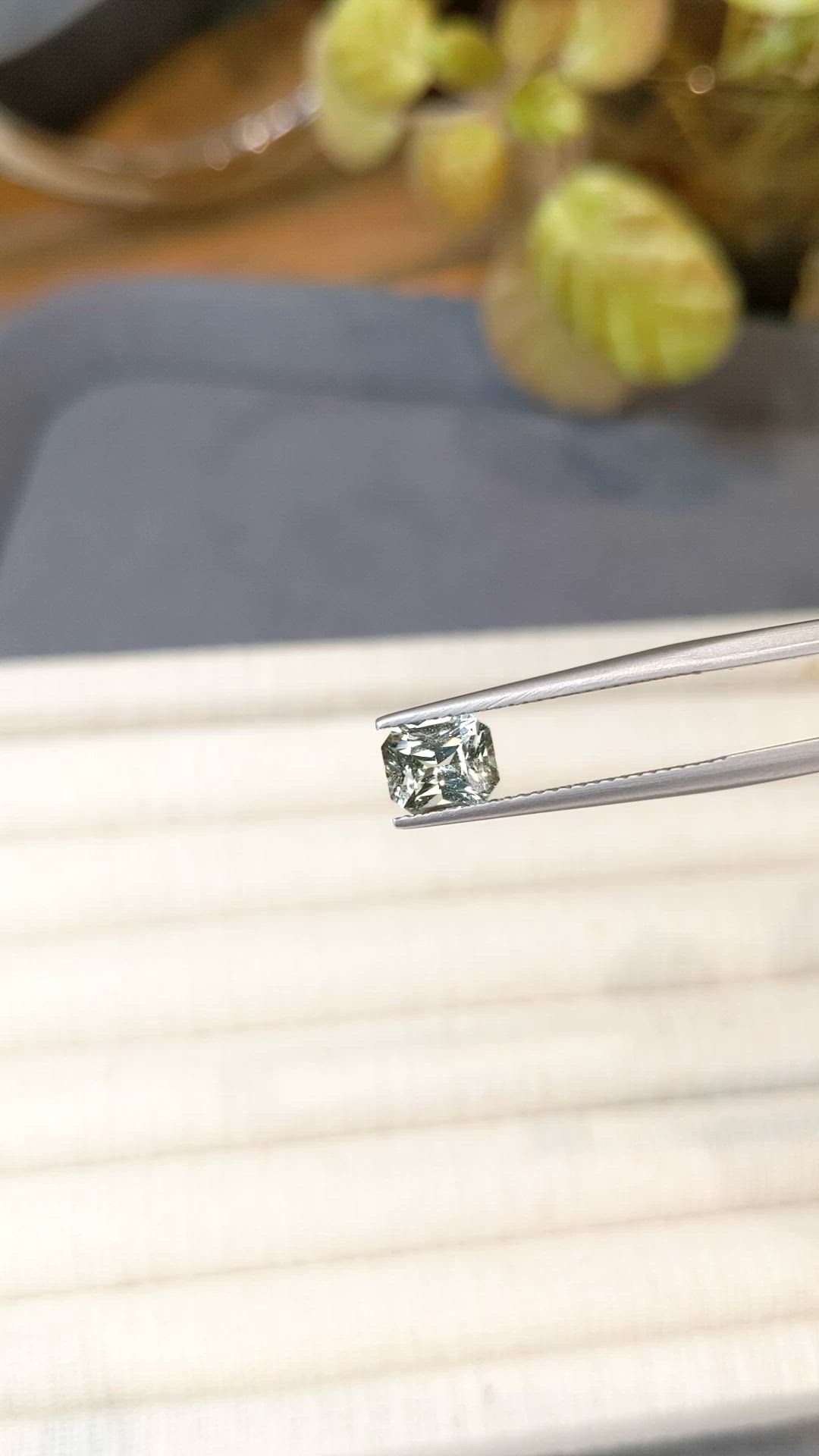 1.51 Ct. Bluish Green Sapphire from Ceylon (Sri Lanka) Size Video
