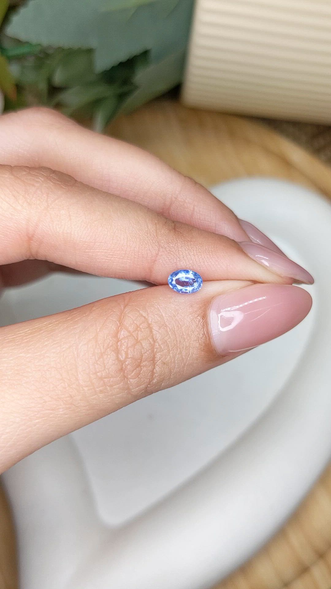 0.44 Ct. Blue Sapphire from Ceylon (Sri Lanka) Size Video