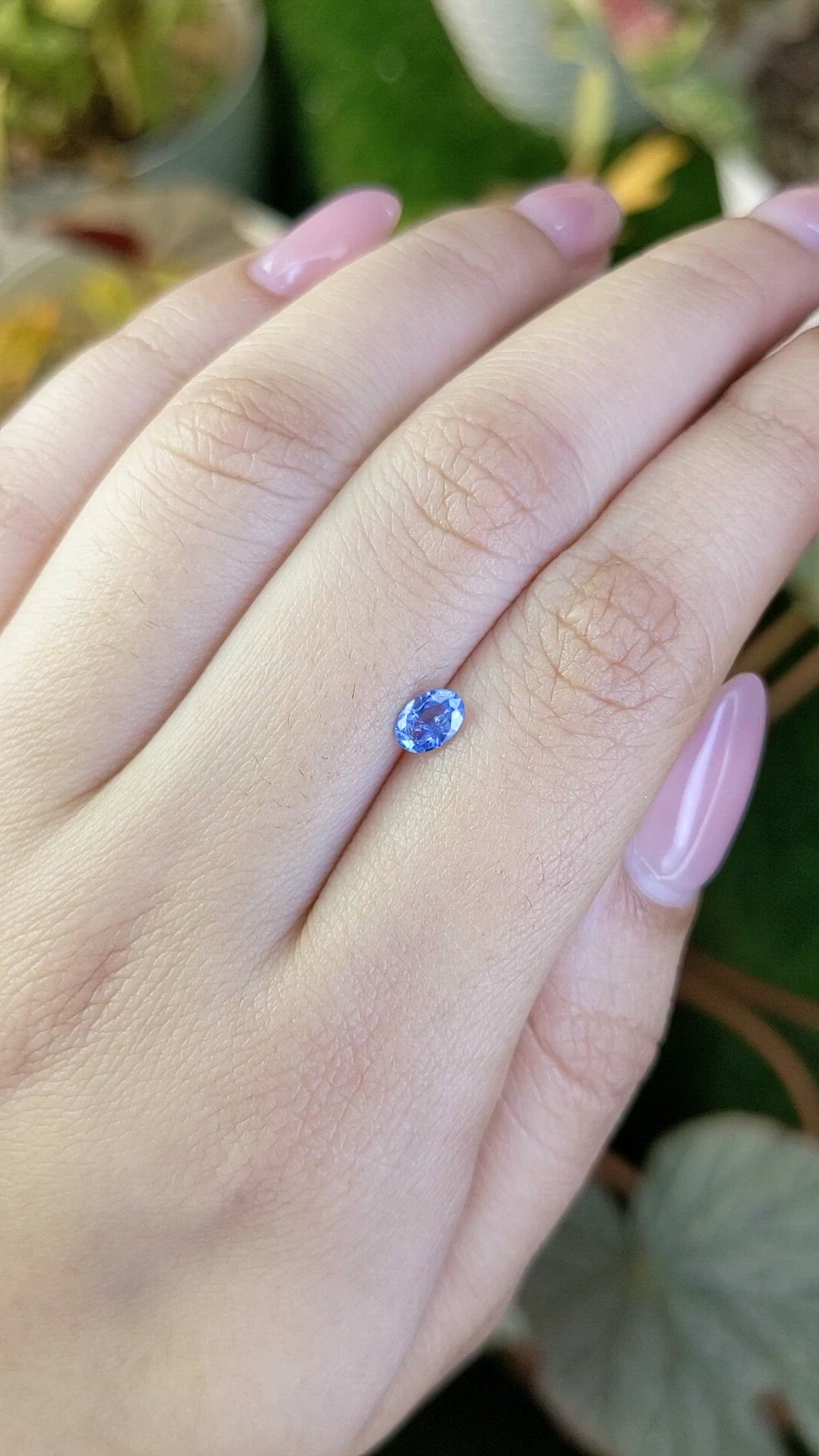 0.44 Ct. Blue Sapphire from Ceylon (Sri Lanka) Size Video